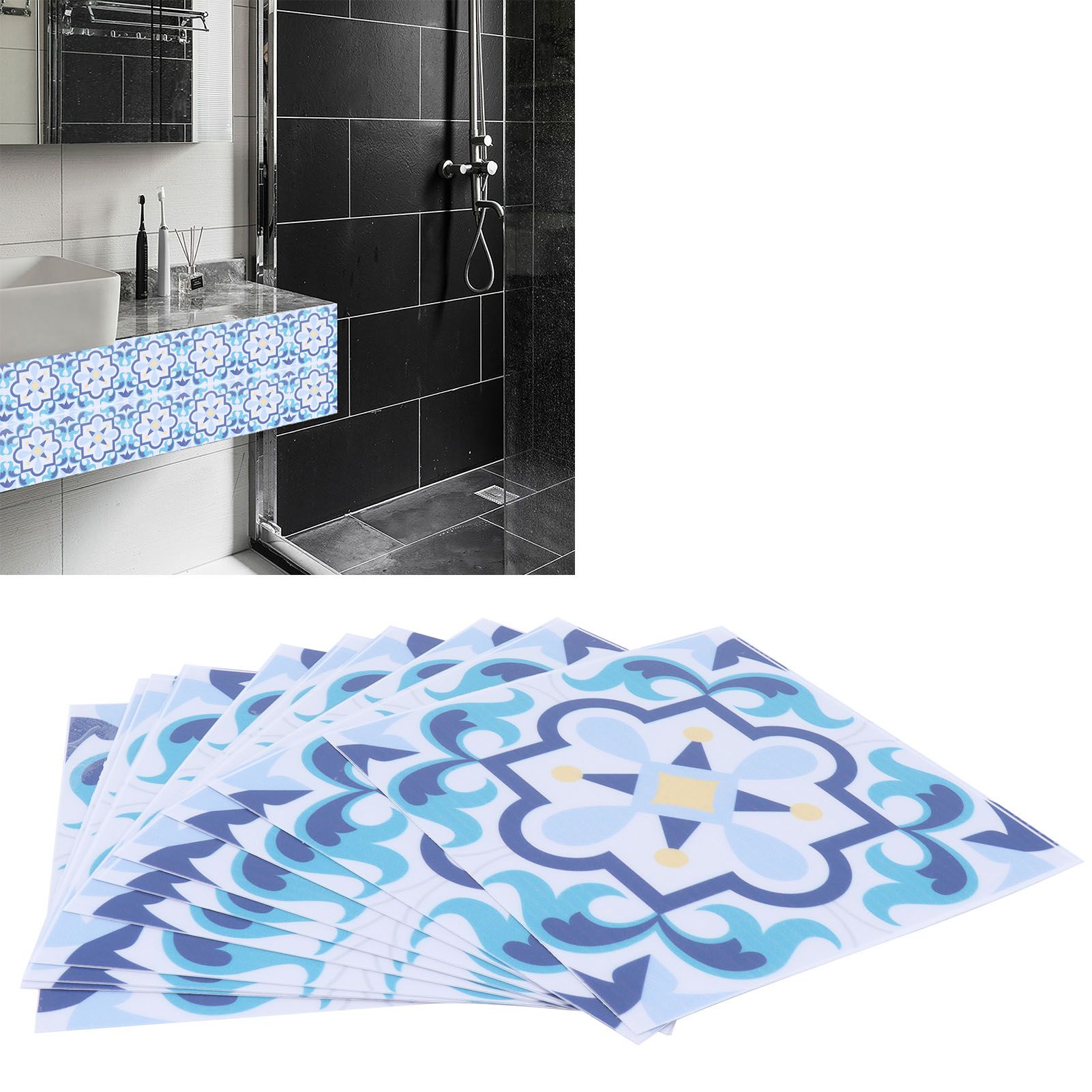 10pcs Wall Sticker Selfadhesive OilProof Decorative Tile Sticker for Kitchen view 11
