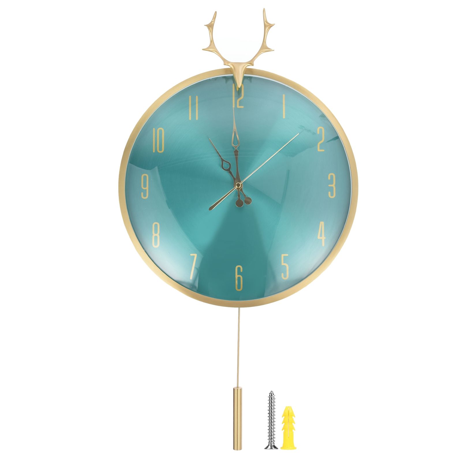 Wall Clock Modern Non Ticking Silent Wall Clock with Deer Head Decor for view 2