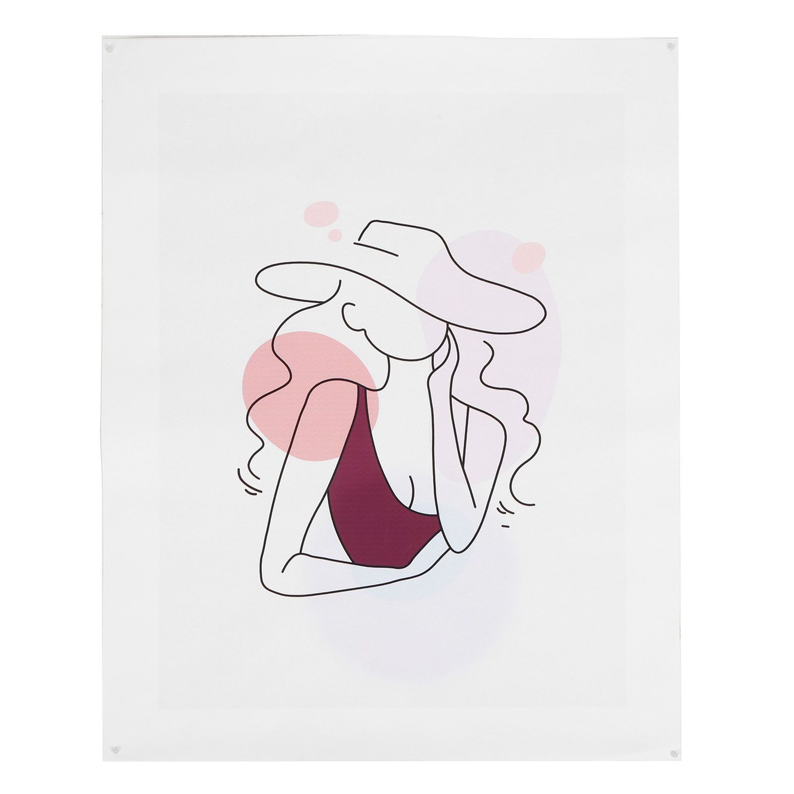 Line Girl Face Abstract Illustration Wall Art Canvas Painting Frameless Wall view 2