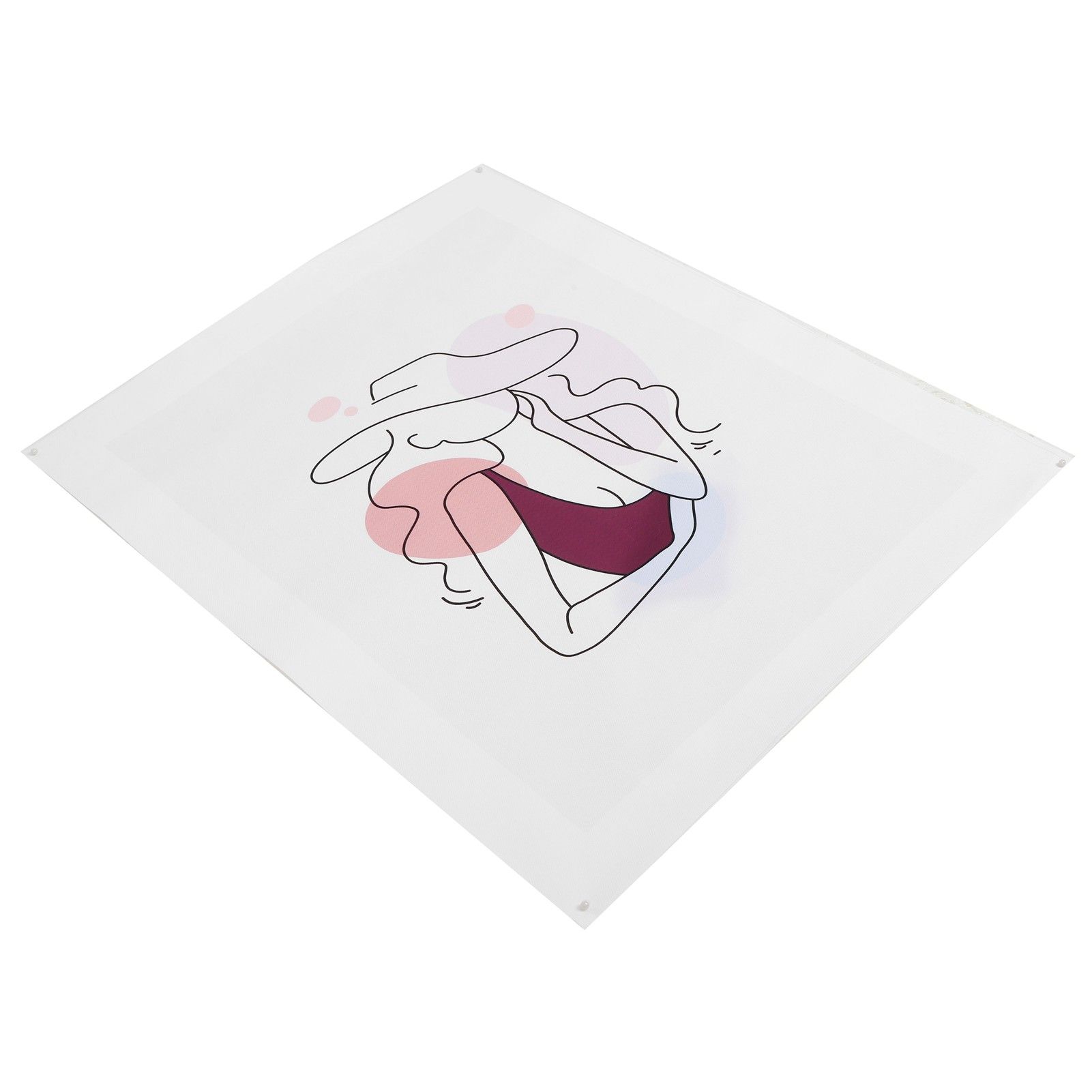 Line Girl Face Abstract Illustration Wall Art Canvas Painting Frameless Wall view 3