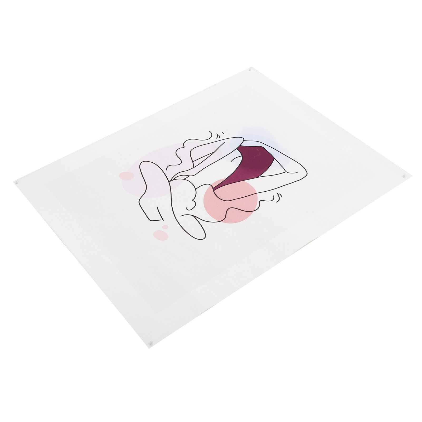 Line Girl Face Abstract Illustration Wall Art Canvas Painting Frameless Wall view 6