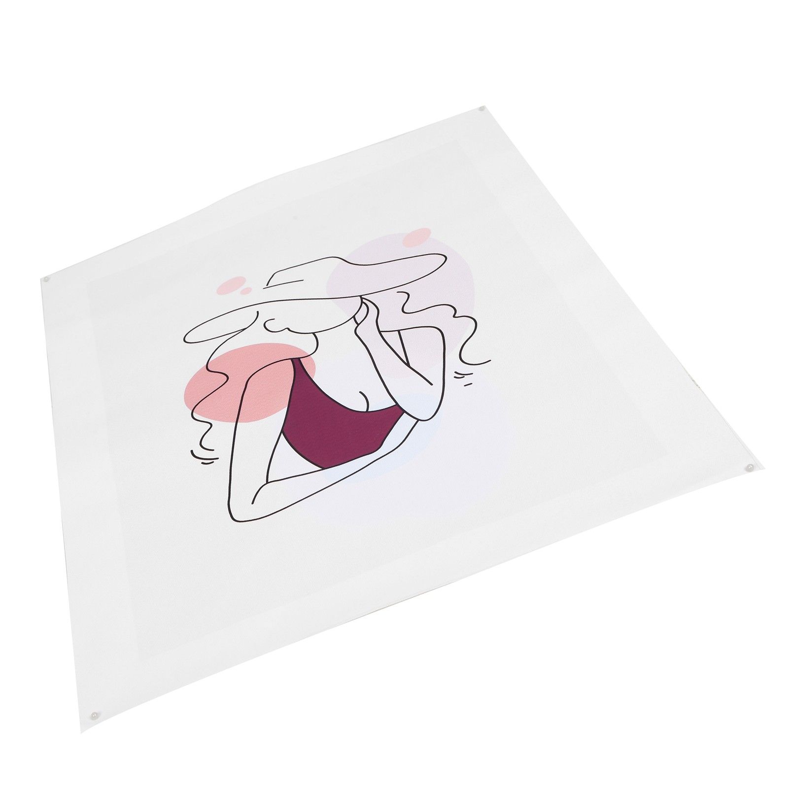 Line Girl Face Abstract Illustration Wall Art Canvas Painting Frameless Wall view 9