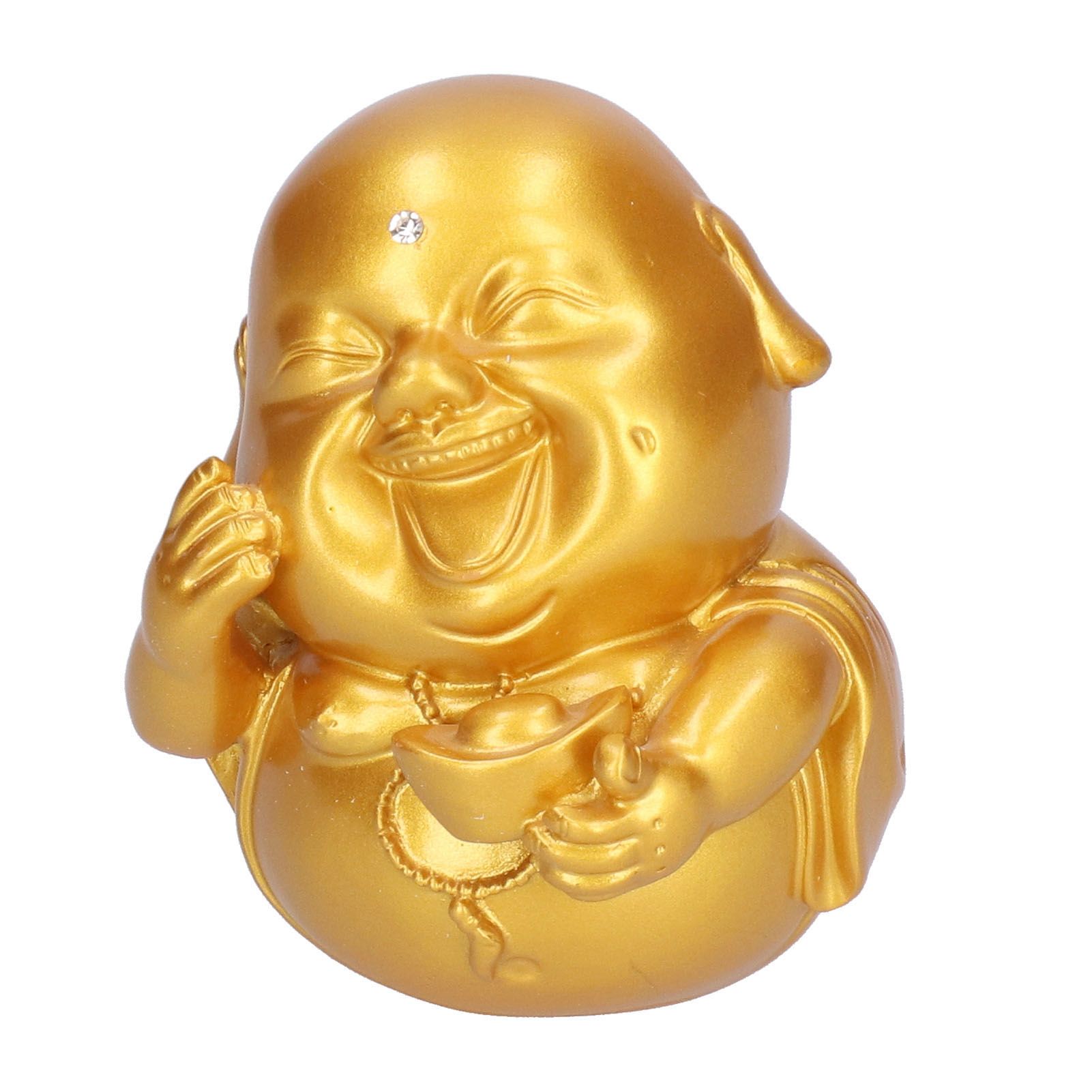 Maitreya Buddha Statue Holding Ingot Sculpture Figurine Home Office Decor view 2