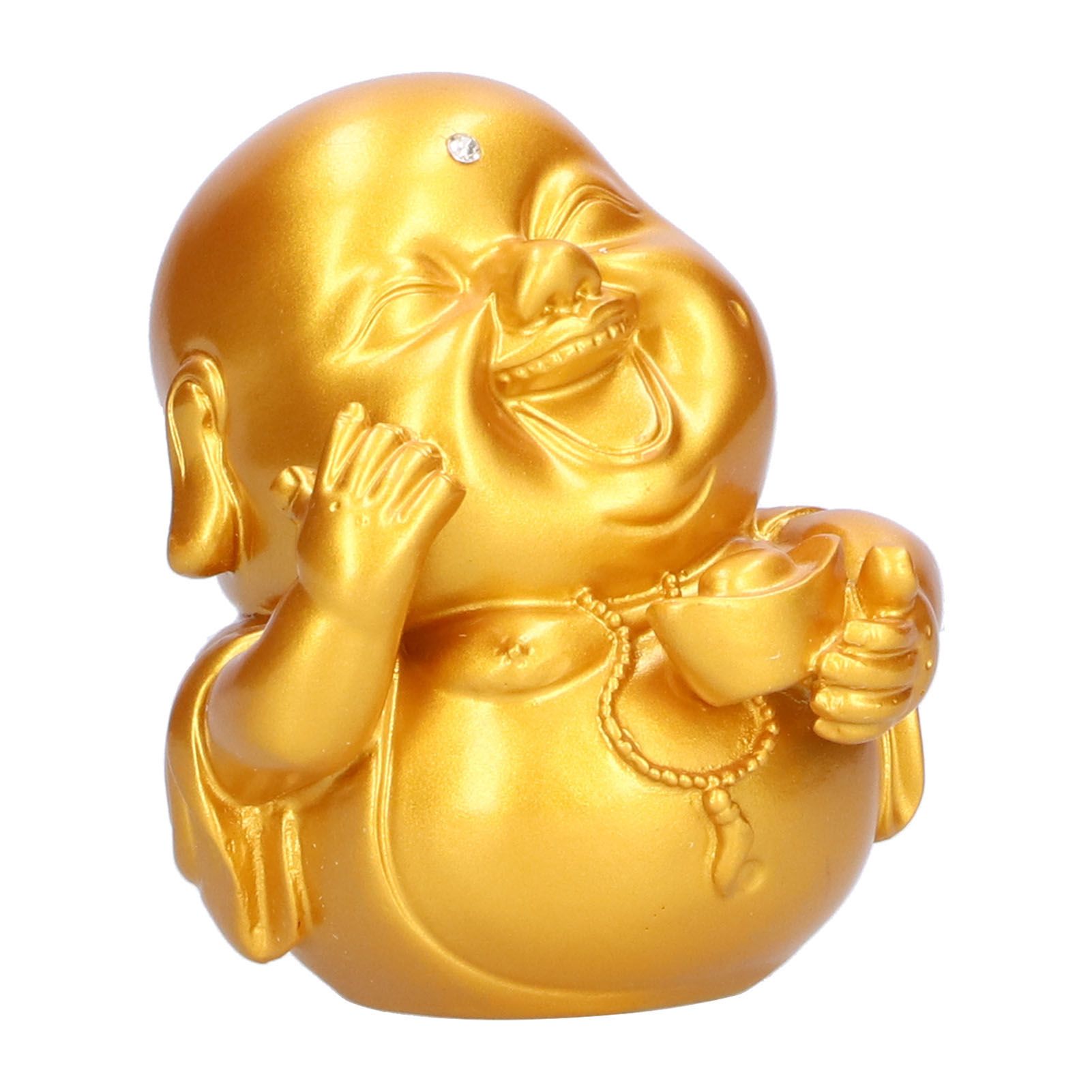 Maitreya Buddha Statue Holding Ingot Sculpture Figurine Home Office Decor view 4