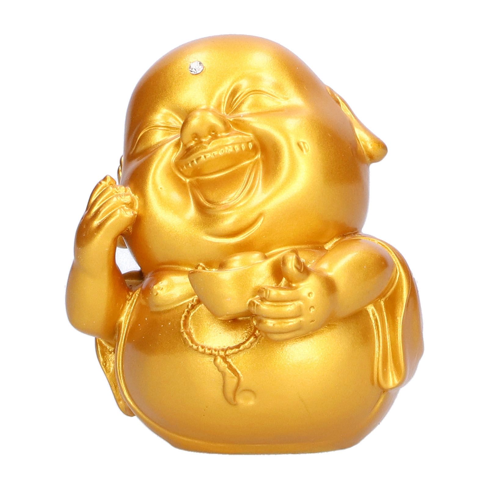 Maitreya Buddha Statue Holding Ingot Sculpture Figurine Home Office Decor view 8