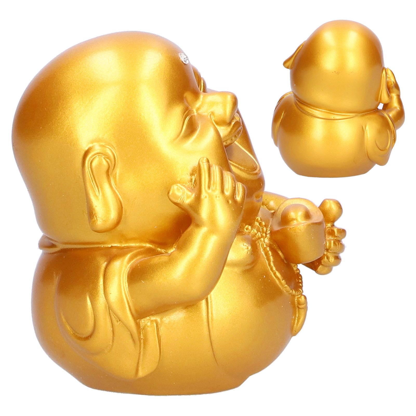Maitreya Buddha Statue Holding Ingot Sculpture Figurine Home Office Decor view 10