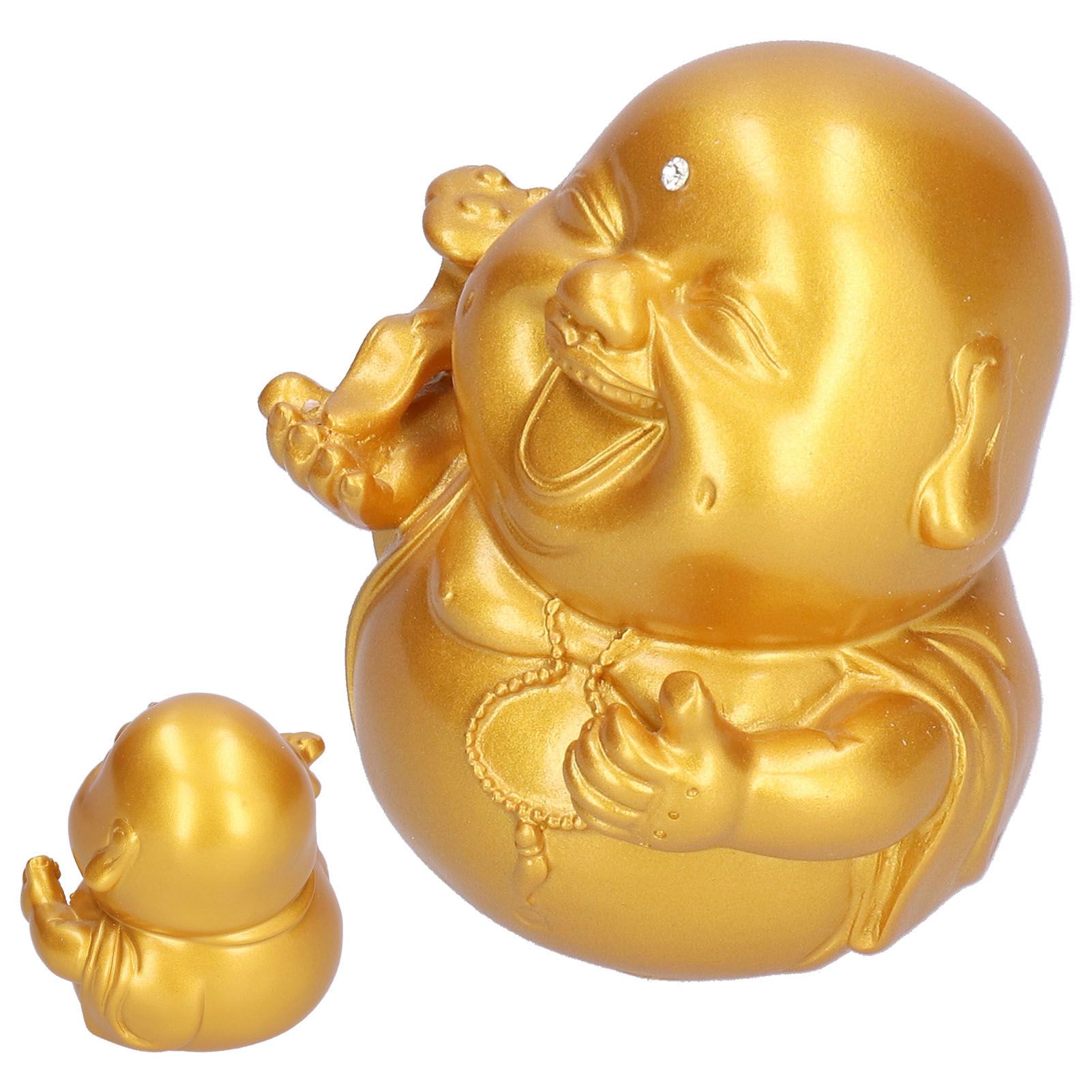 Golden Cute Maitreya Buddha Statue Sculpture Buddhism Figurine Decoration for view 3
