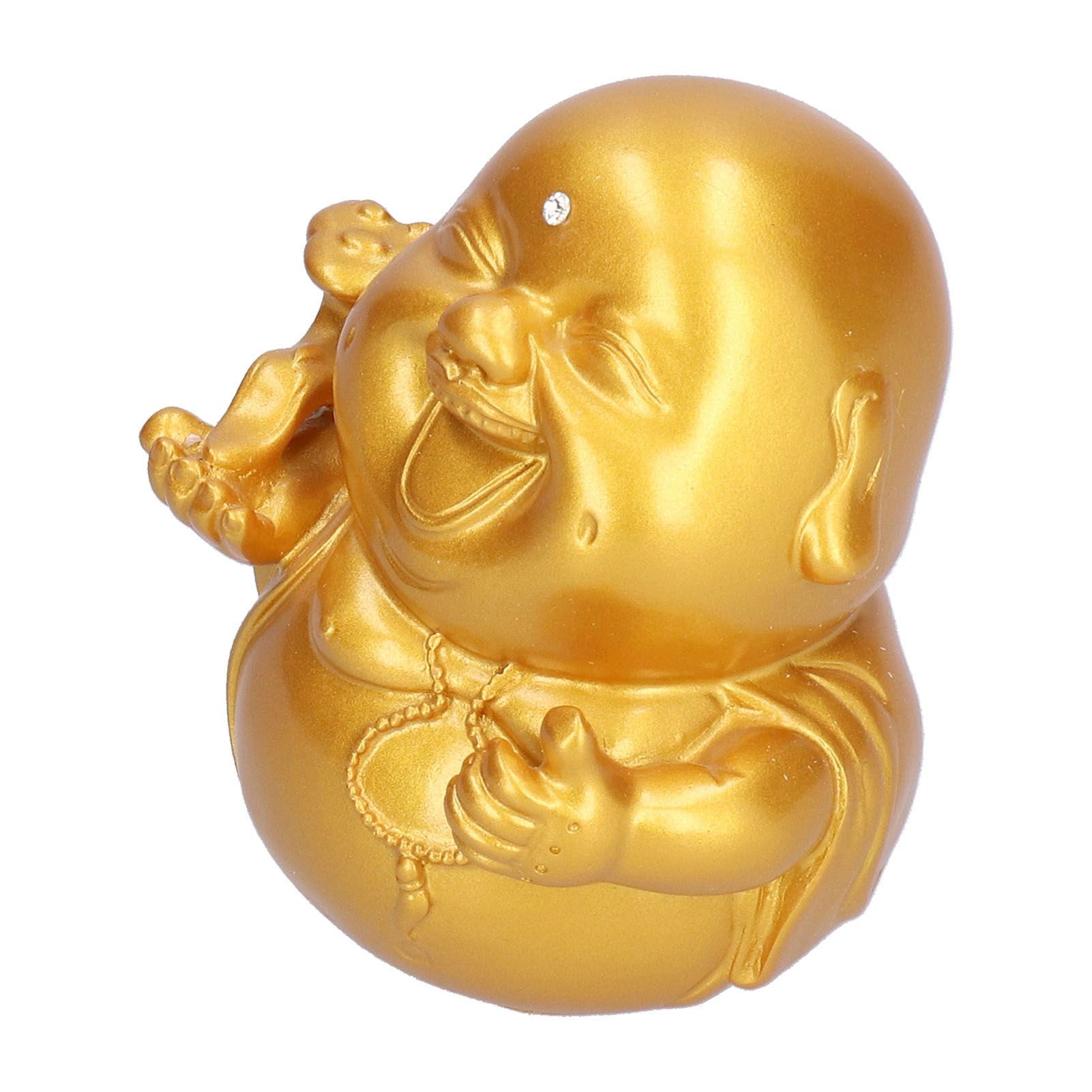 Golden Cute Maitreya Buddha Statue Sculpture Buddhism Figurine Decoration for view 4