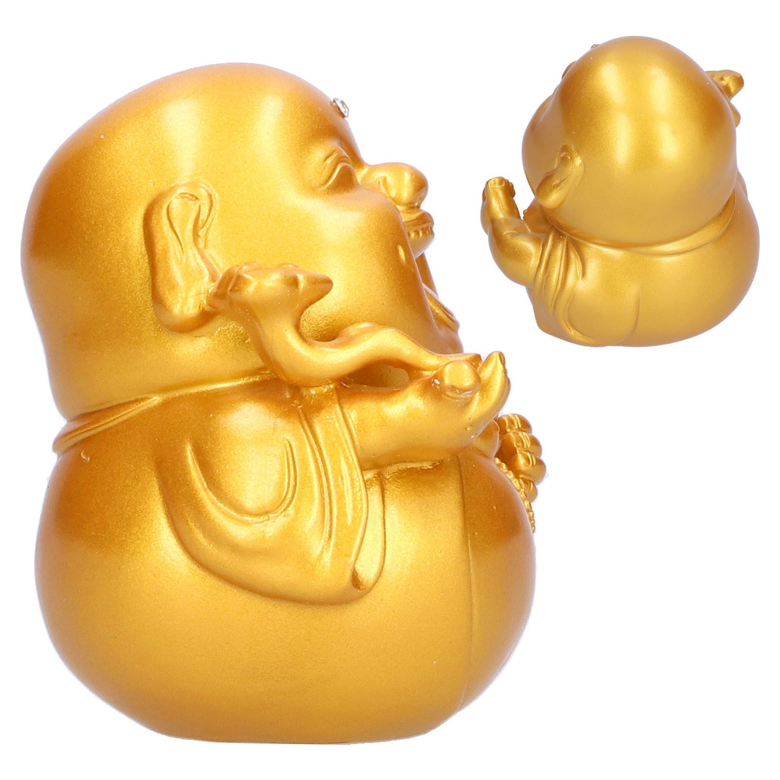 Golden Cute Maitreya Buddha Statue Sculpture Buddhism Figurine Decoration for view 6