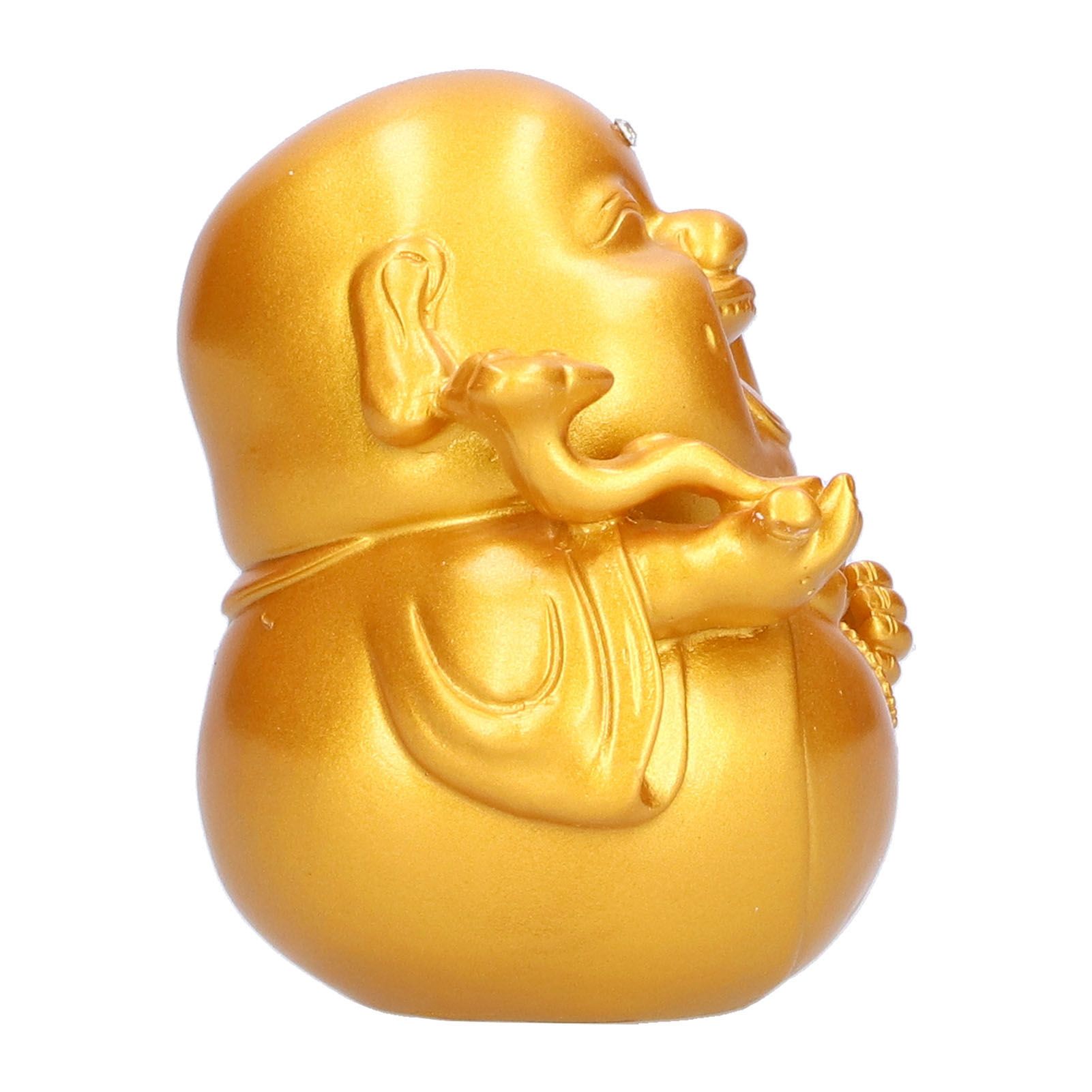 Golden Cute Maitreya Buddha Statue Sculpture Buddhism Figurine Decoration for view 7