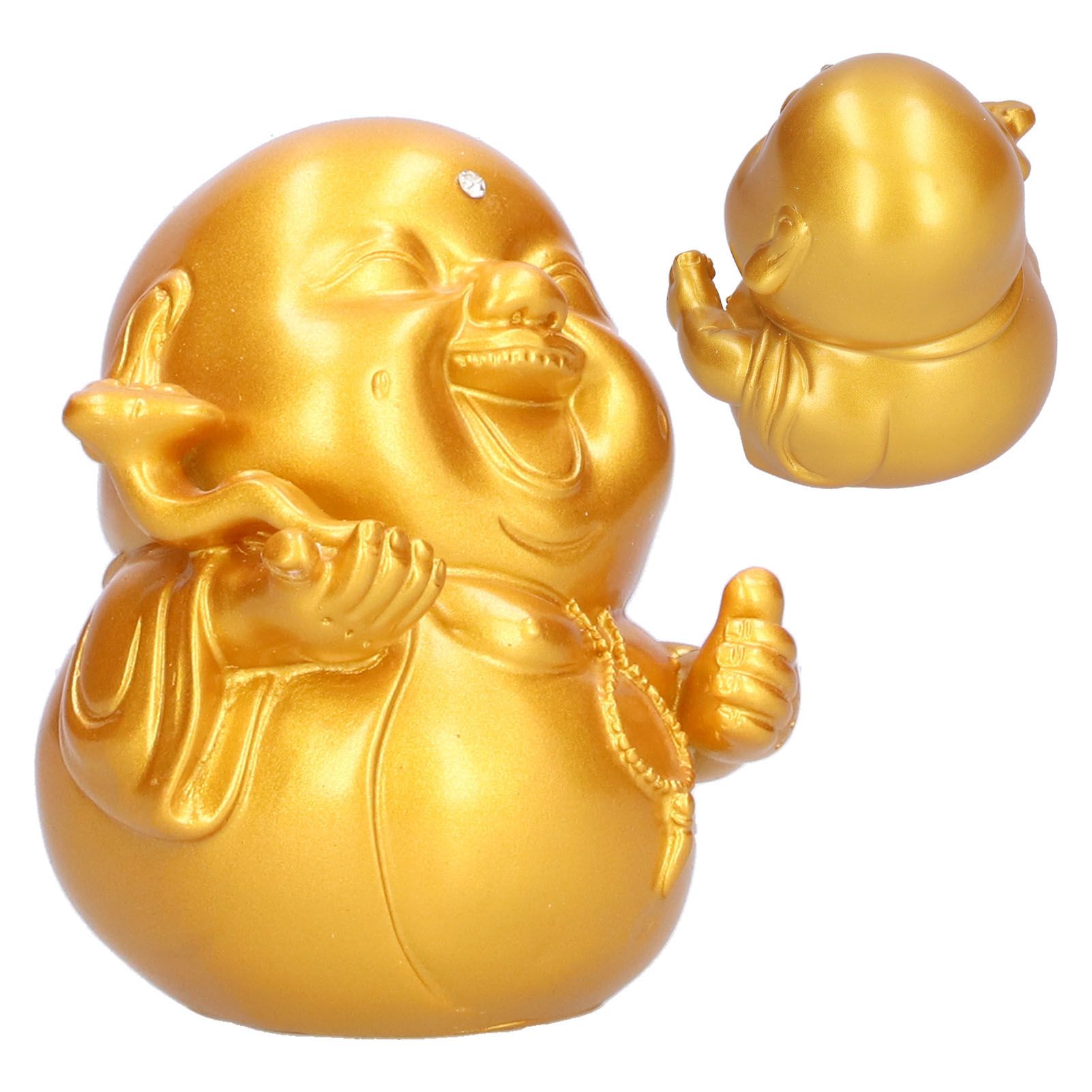 Golden Cute Maitreya Buddha Statue Sculpture Buddhism Figurine Decoration for view 8