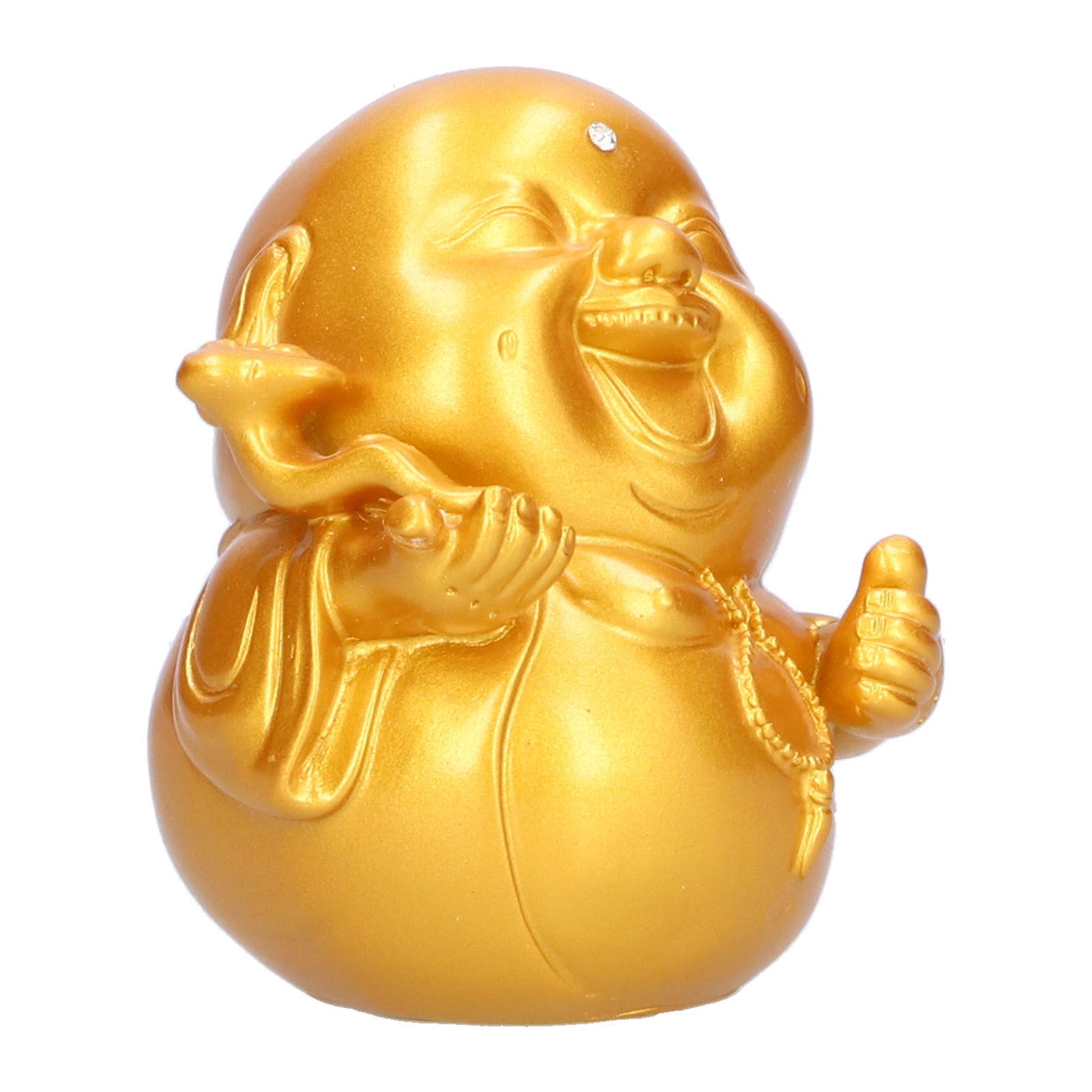 Golden Cute Maitreya Buddha Statue Sculpture Buddhism Figurine Decoration for view 9