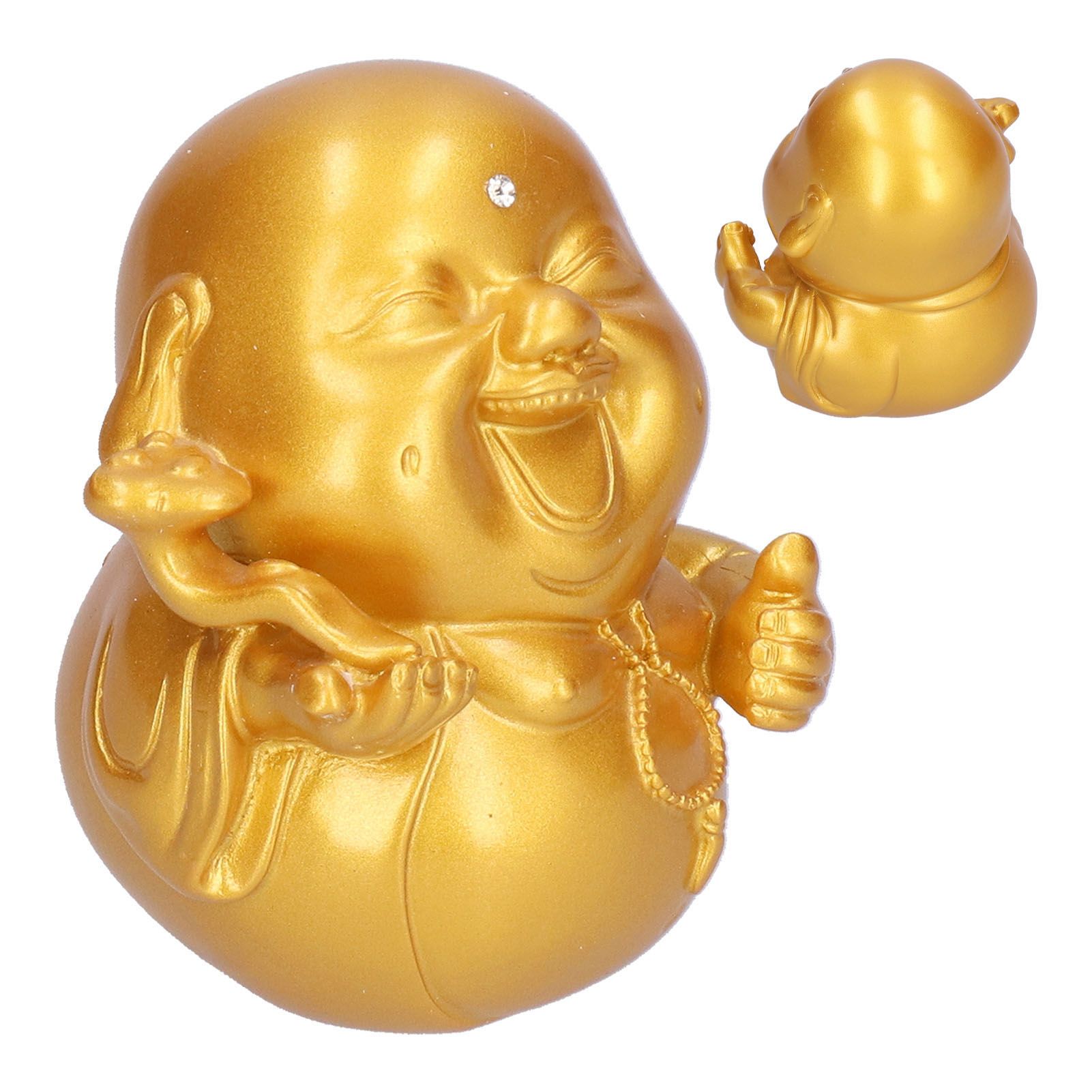Golden Cute Maitreya Buddha Statue Sculpture Buddhism Figurine Decoration for view 10