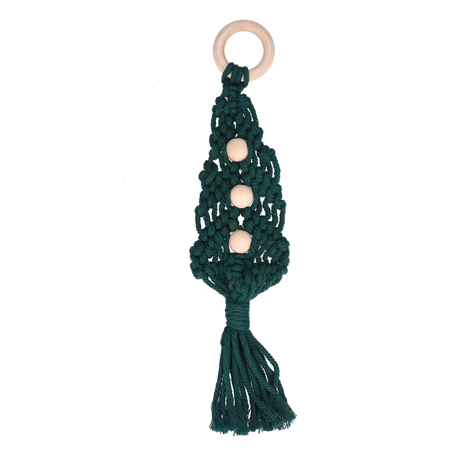 Christmas Tree Ornaments Wooden Loop Cotton Rope HandWoven Christmas Ornaments view 2