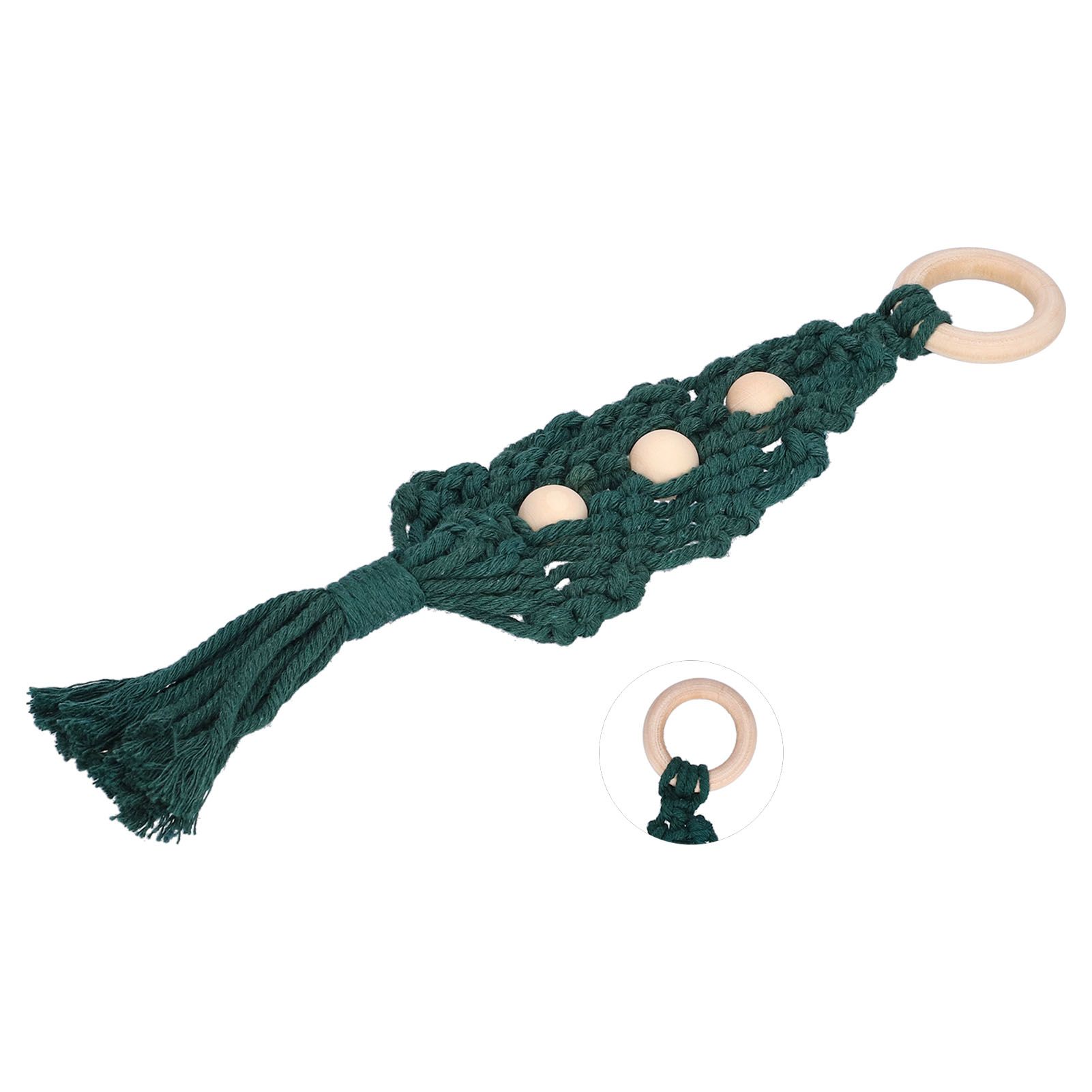 Christmas Tree Ornaments Wooden Loop Cotton Rope HandWoven Christmas Ornaments view 3