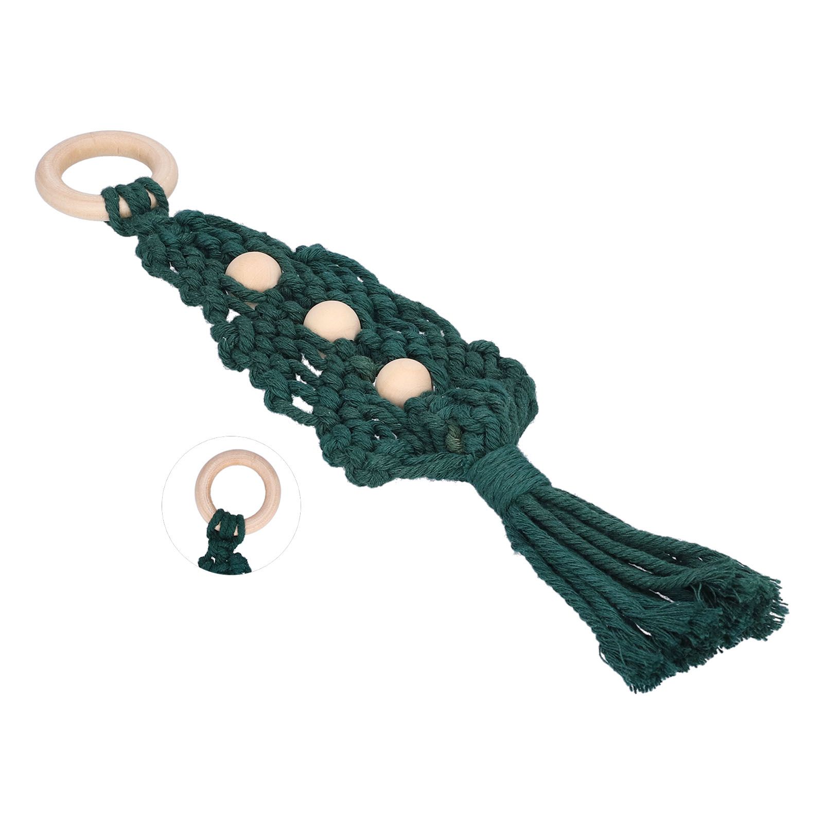 Christmas Tree Ornaments Wooden Loop Cotton Rope HandWoven Christmas Ornaments view 4
