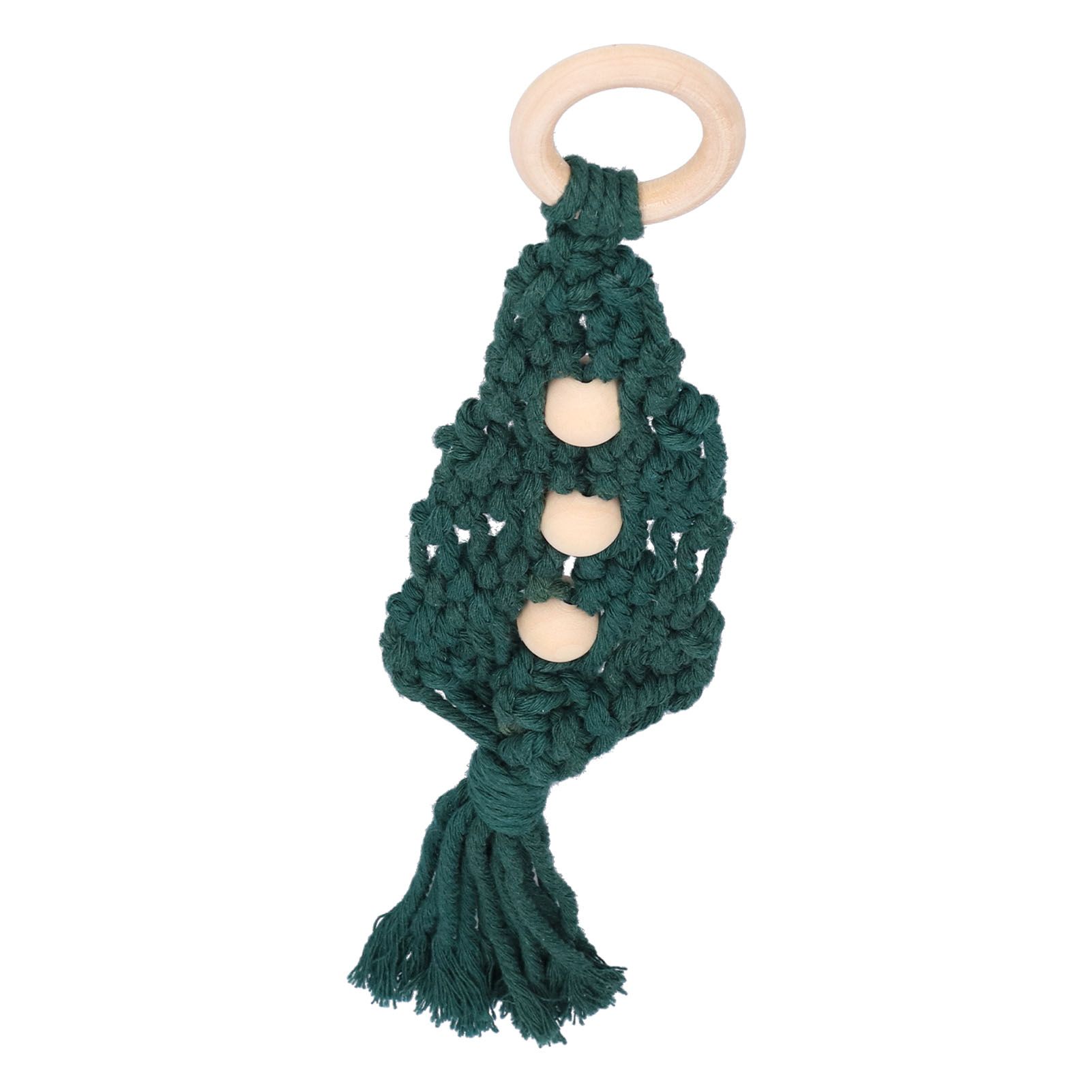 Christmas Tree Ornaments Wooden Loop Cotton Rope HandWoven Christmas Ornaments view 6