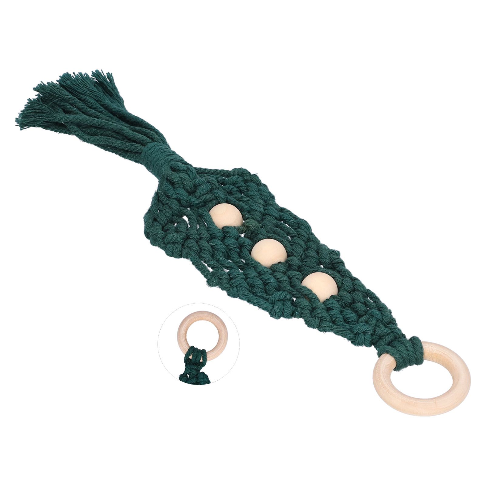 Christmas Tree Ornaments Wooden Loop Cotton Rope HandWoven Christmas Ornaments view 9