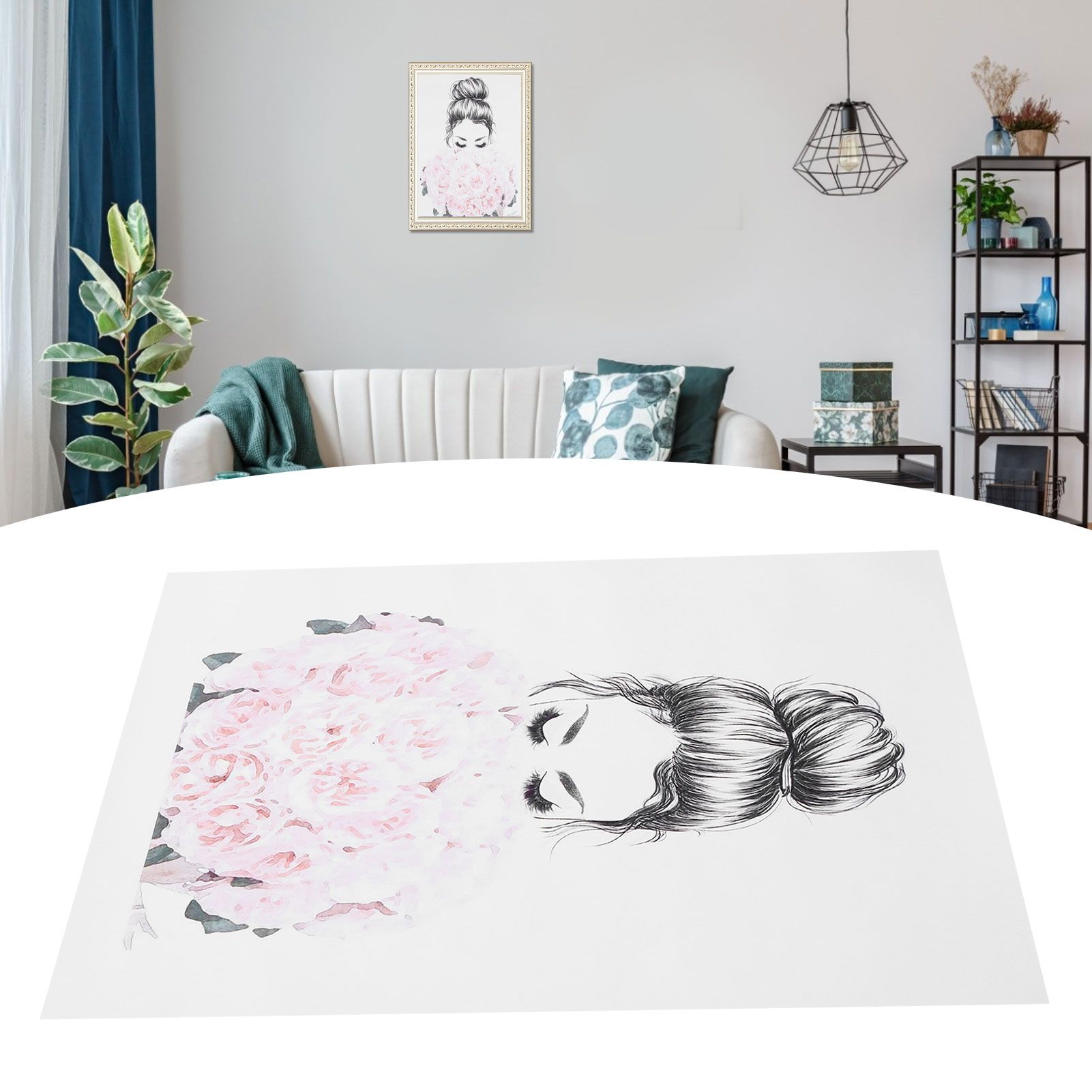 Frameless Canvas Rose Beauty Pattern Decoration Paintings for Living Room view 12