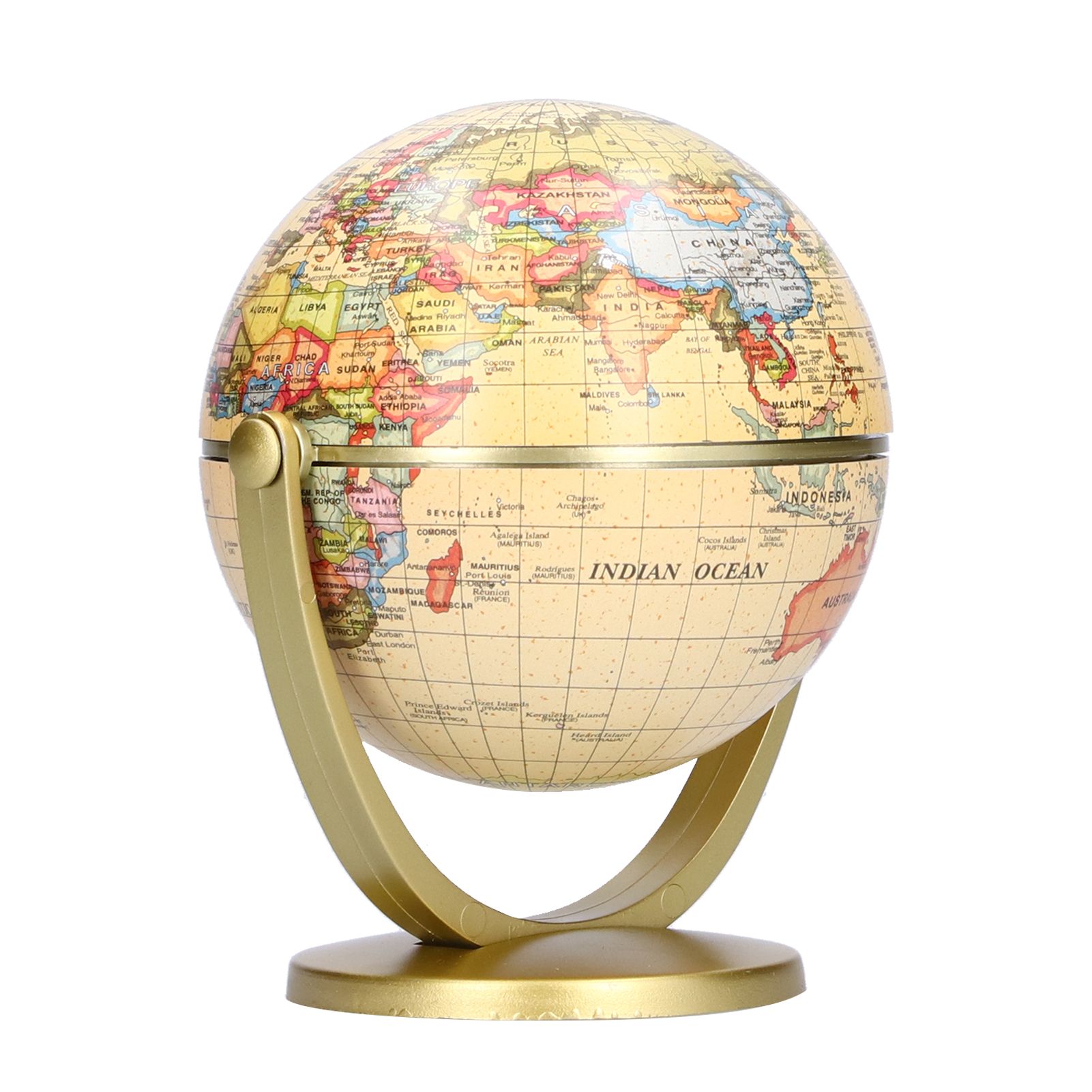 Mini World Map Globe English Edition Desktop Rotating Earth Geography Globe view 4