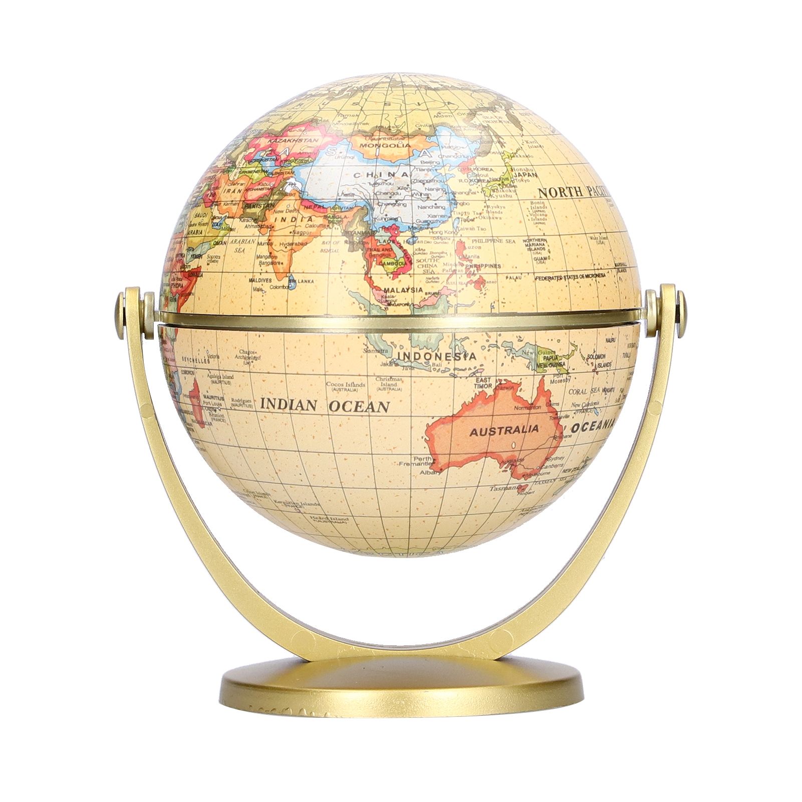 Mini World Map Globe English Edition Desktop Rotating Earth Geography Globe view 6