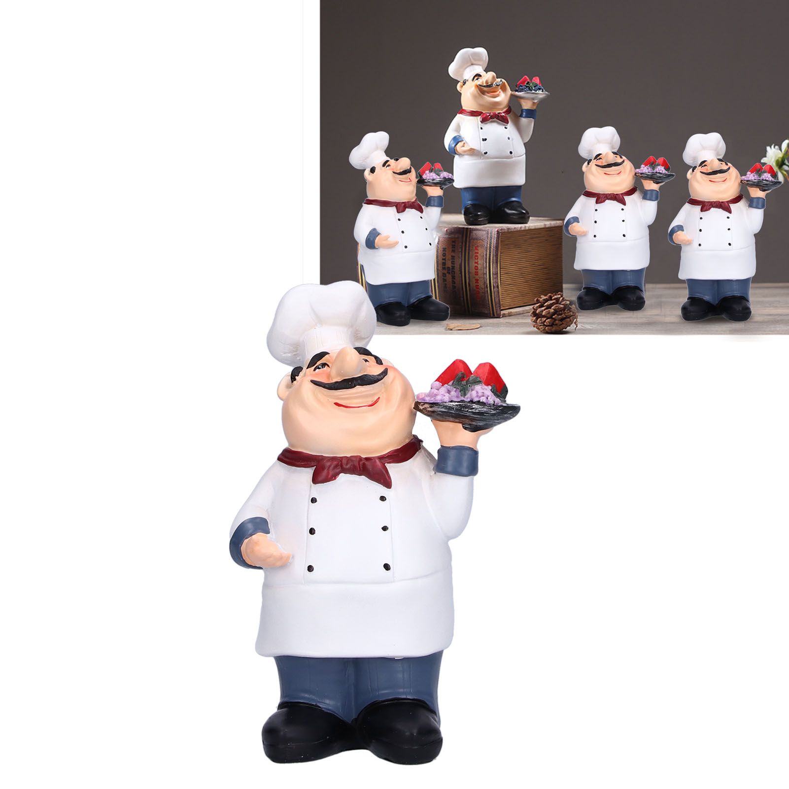 Chef Figurine Decor Home Decorations Crafts for Coffee Shop Kitchen Dining view 11