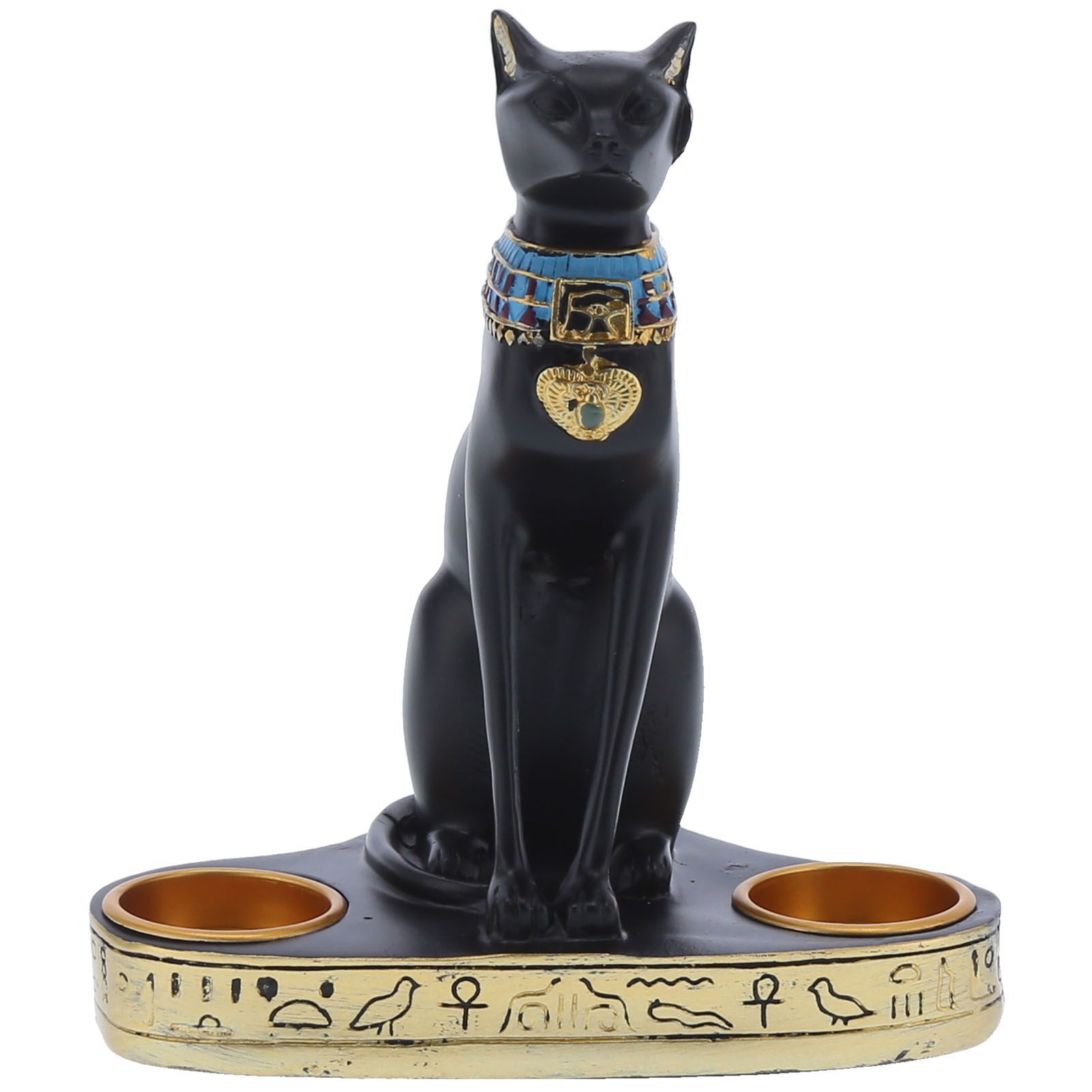 Vintage Resin Cat Statue Figurine Candlestick Candle Holder Home Office view 2