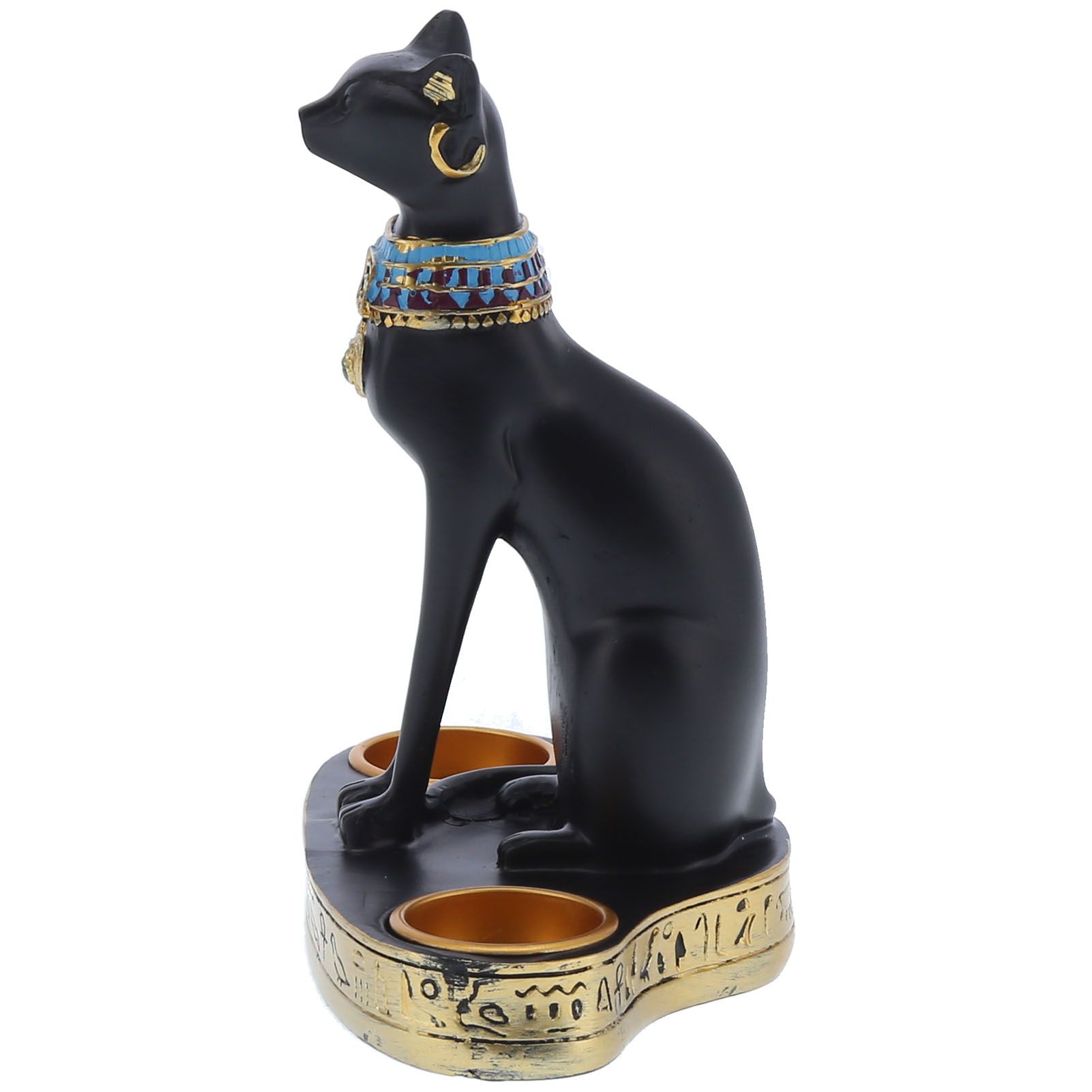 Vintage Resin Cat Statue Figurine Candlestick Candle Holder Home Office view 3