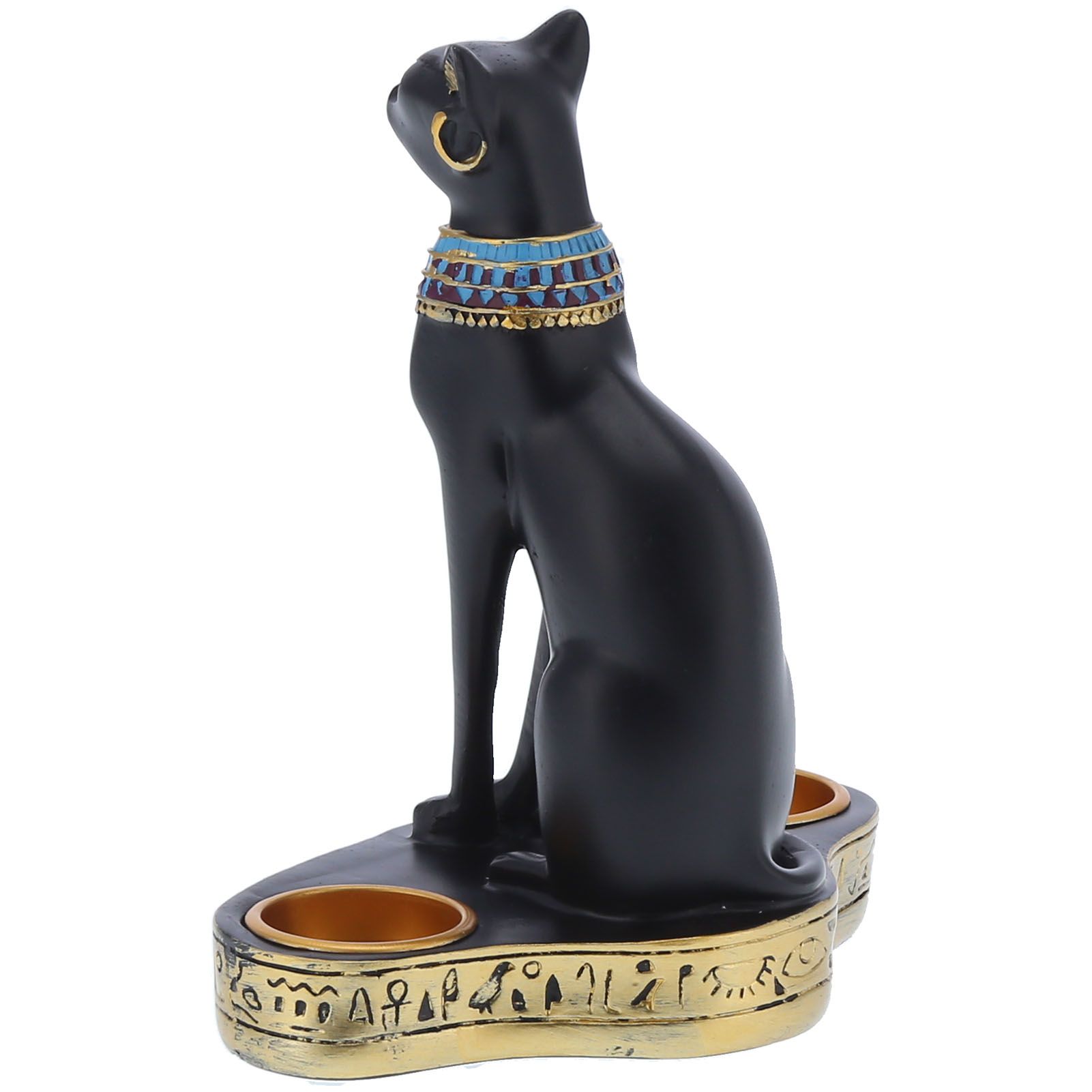 Vintage Resin Cat Statue Figurine Candlestick Candle Holder Home Office view 4