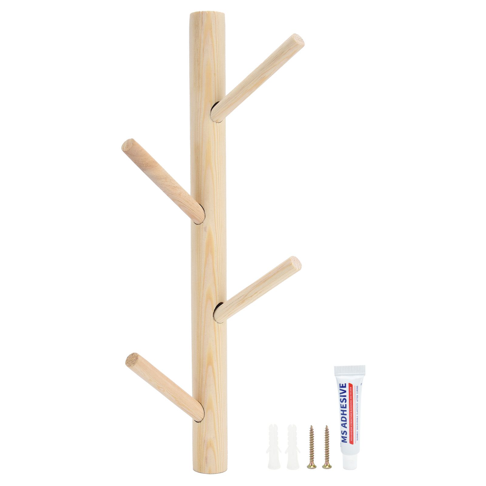 Punch Free Wall Mounted Coat Rack Towel Hanger Tree Branch Shaped Hat Rack for view 2