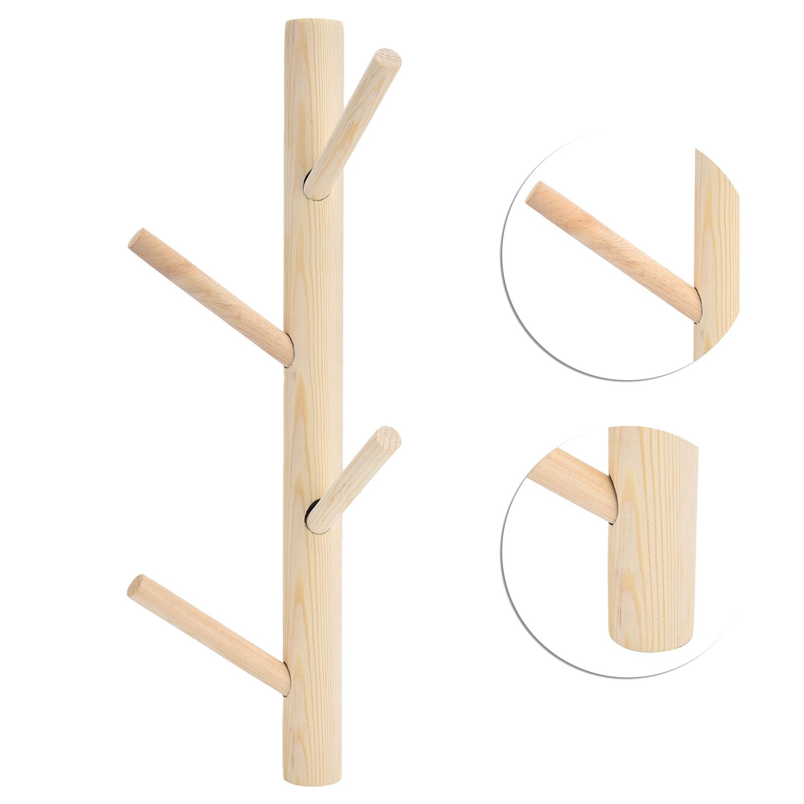 Punch Free Wall Mounted Coat Rack Towel Hanger Tree Branch Shaped Hat Rack for view 8