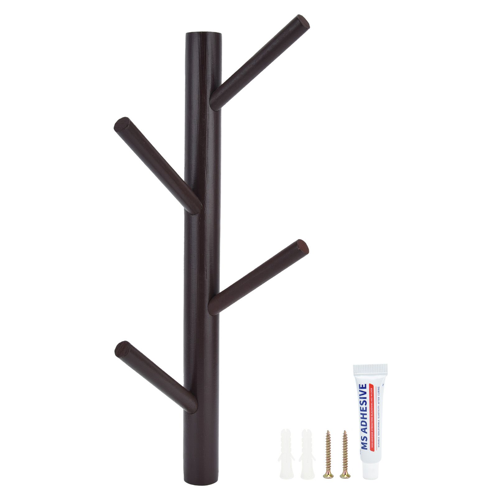 Punch Free Wall Mounted Coat Rack Towel Hanger Tree Branch Shaped Hat Rack for view 2