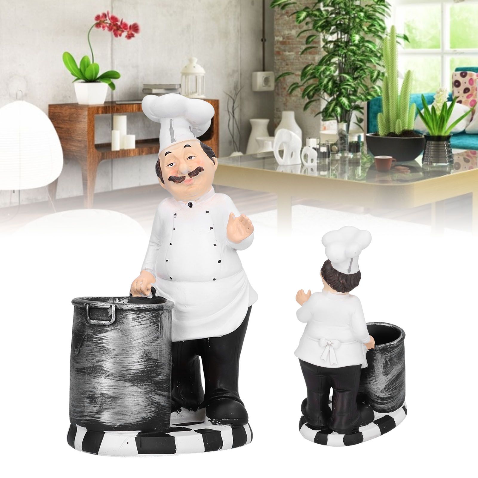 Chef Shape Figurine Statue Craft Decoration Ornament for Living Room Kitchen view 11