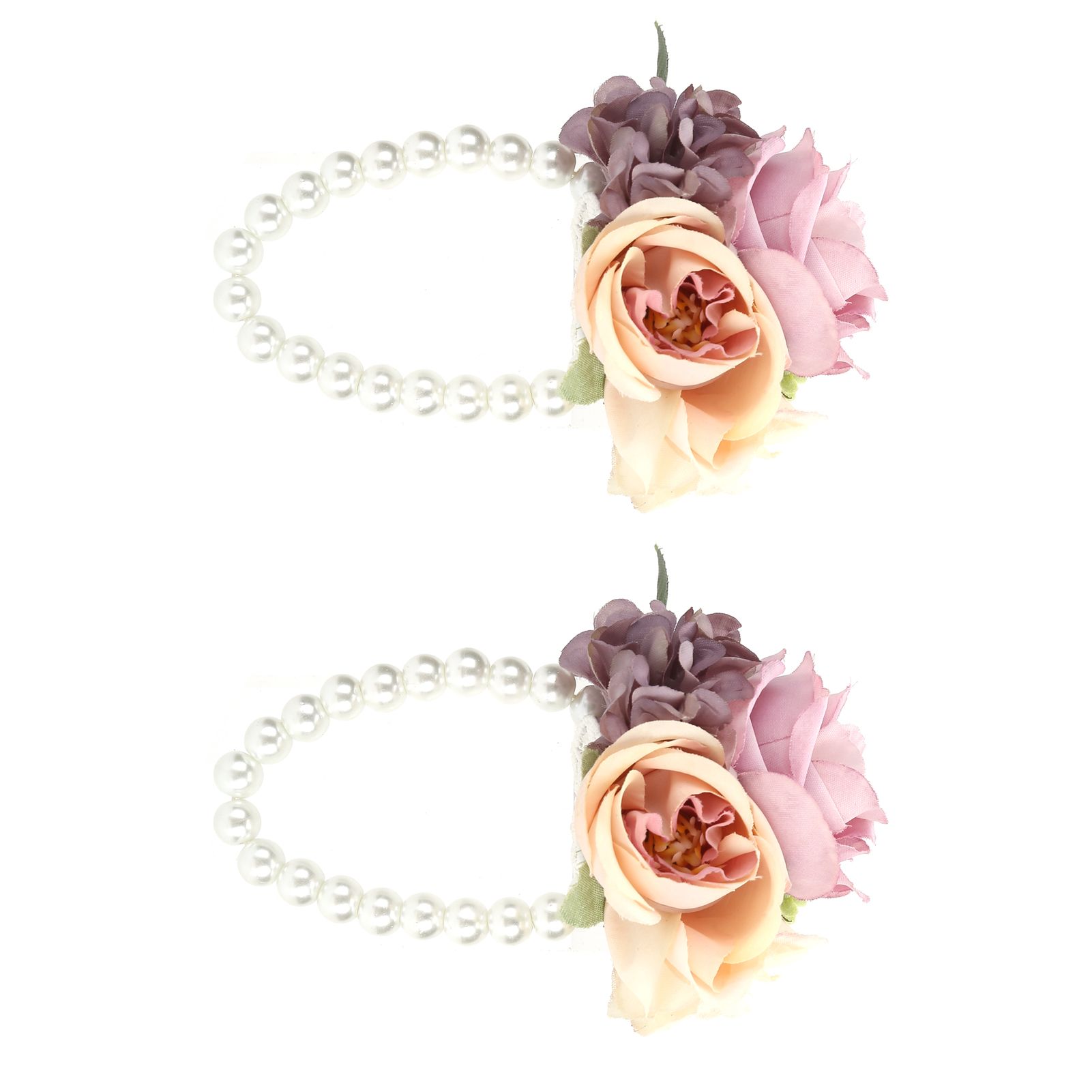 2Pcs/Bag Bridesmaid Wrist Flower Artificial Hand Flower for Wedding