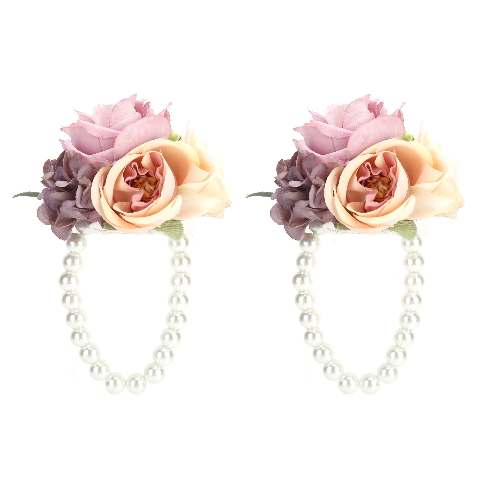 2Pcs/Bag Bridesmaid Wrist Flower Artificial Hand Flower for Wedding view 2