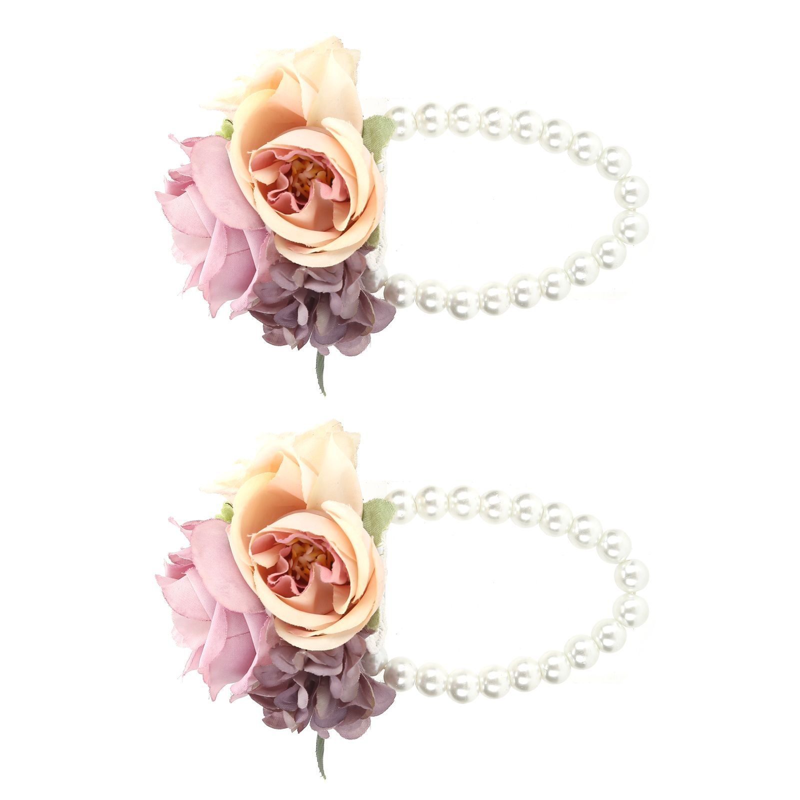 2Pcs/Bag Bridesmaid Wrist Flower Artificial Hand Flower for Wedding view 4