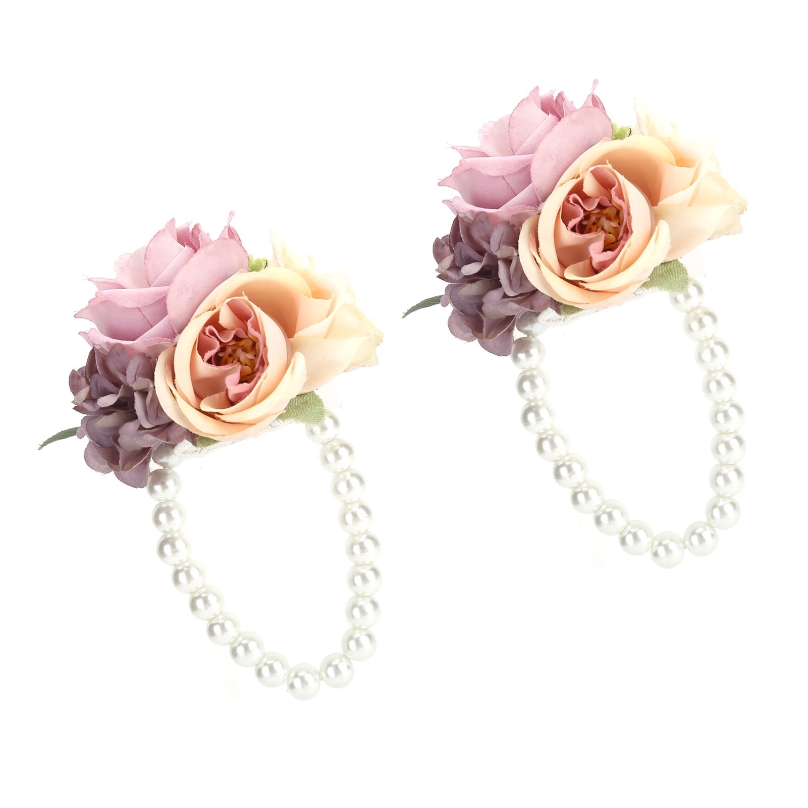 2Pcs/Bag Bridesmaid Wrist Flower Artificial Hand Flower for Wedding view 5