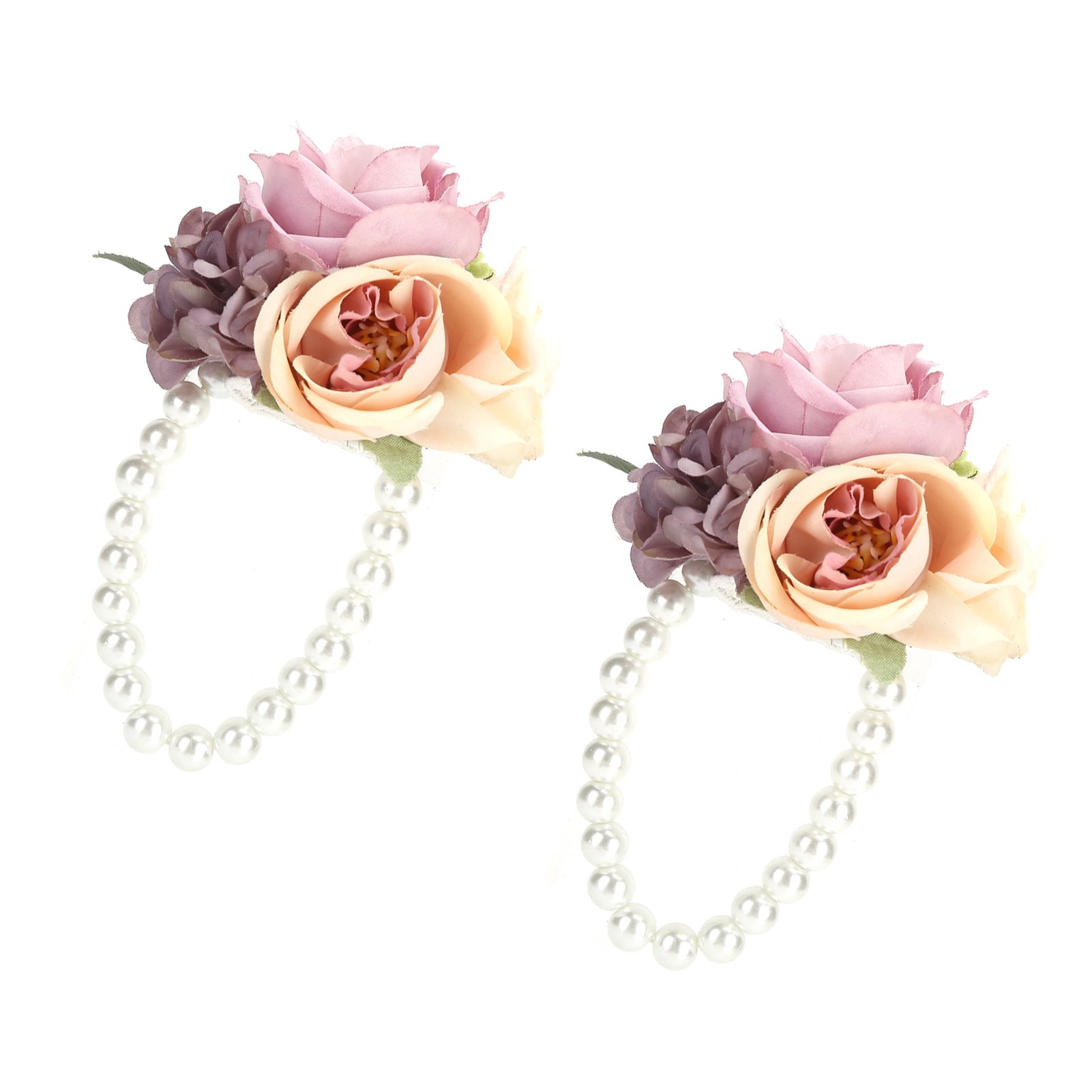 2Pcs/Bag Bridesmaid Wrist Flower Artificial Hand Flower for Wedding view 6