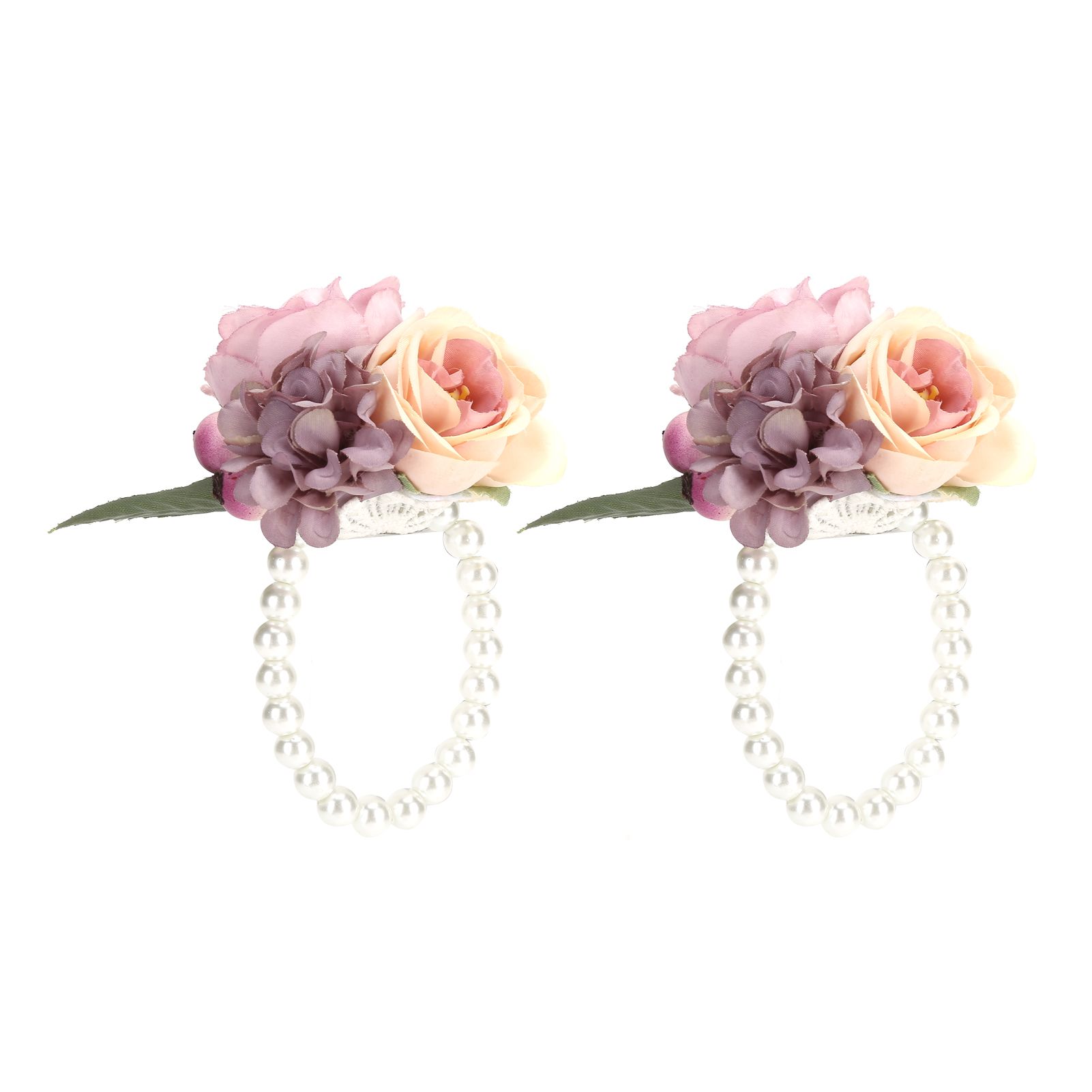 2Pcs/Bag Bridesmaid Wrist Flower Artificial Hand Flower for Wedding view 9