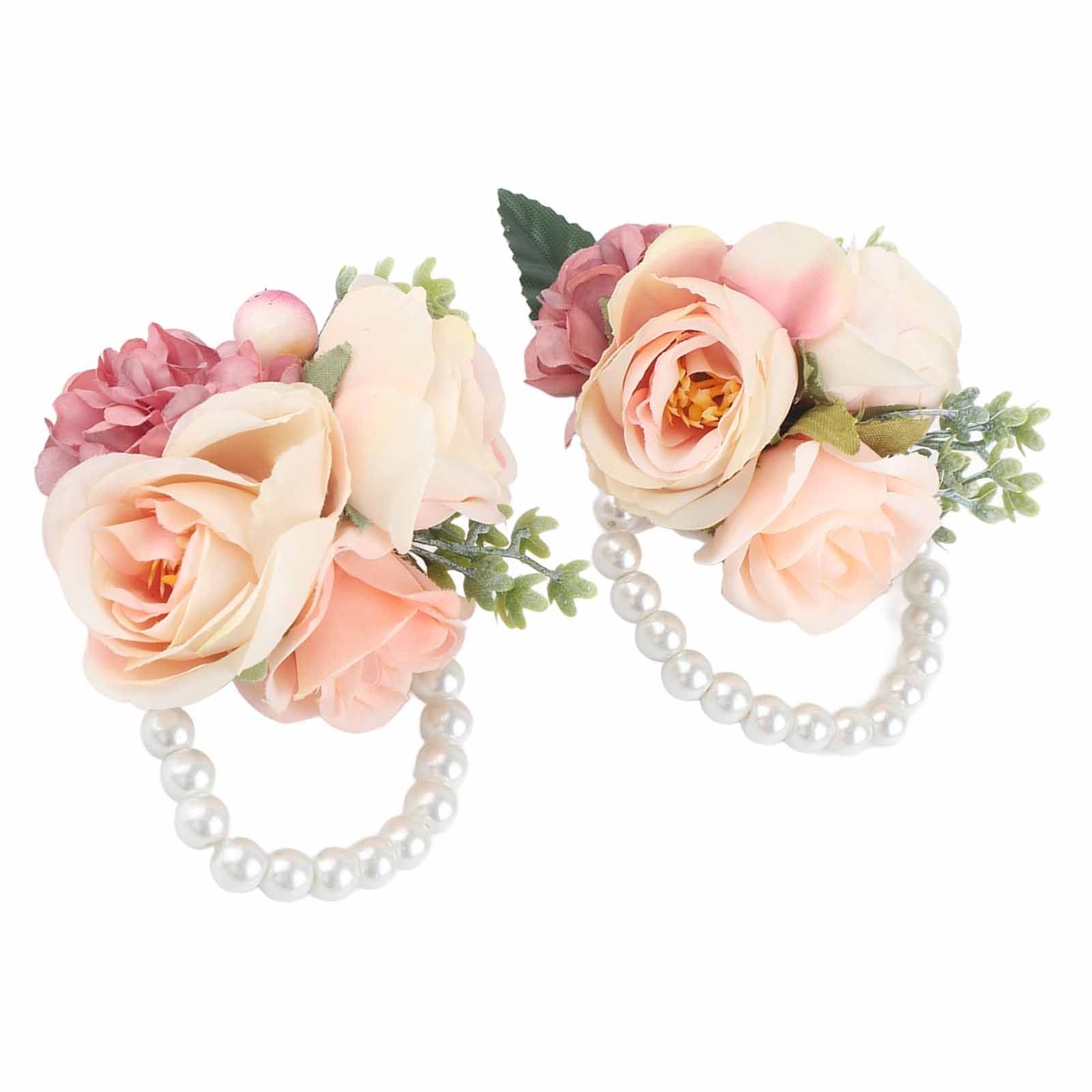 2Pcs/Bag Bridesmaid Wrist Flower Artificial Hand Flower for Wedding view 4