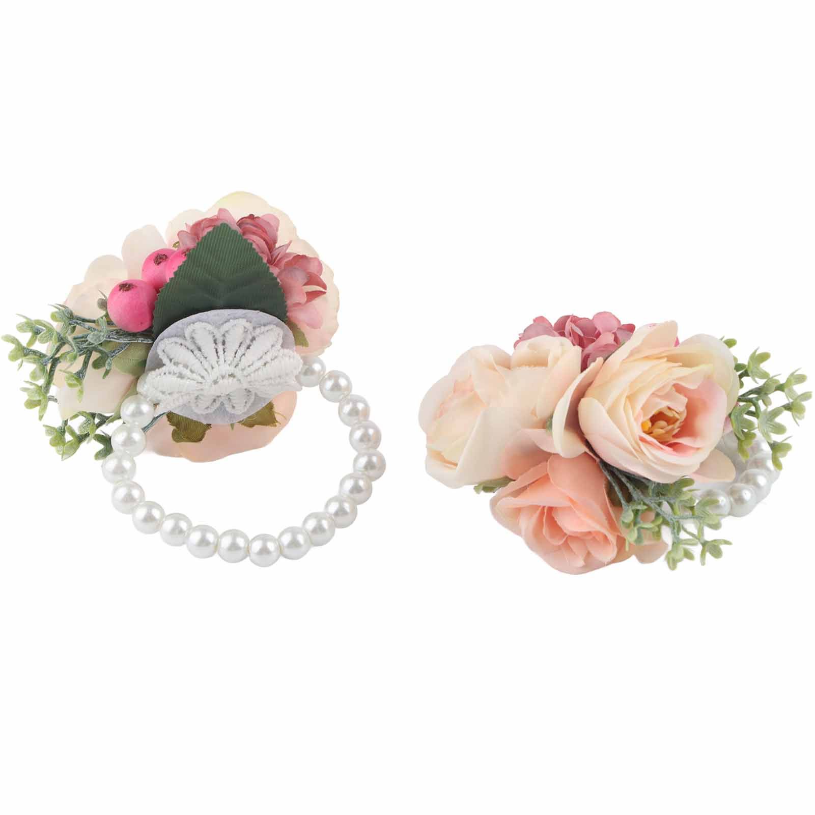 2Pcs/Bag Bridesmaid Wrist Flower Artificial Hand Flower for Wedding view 7