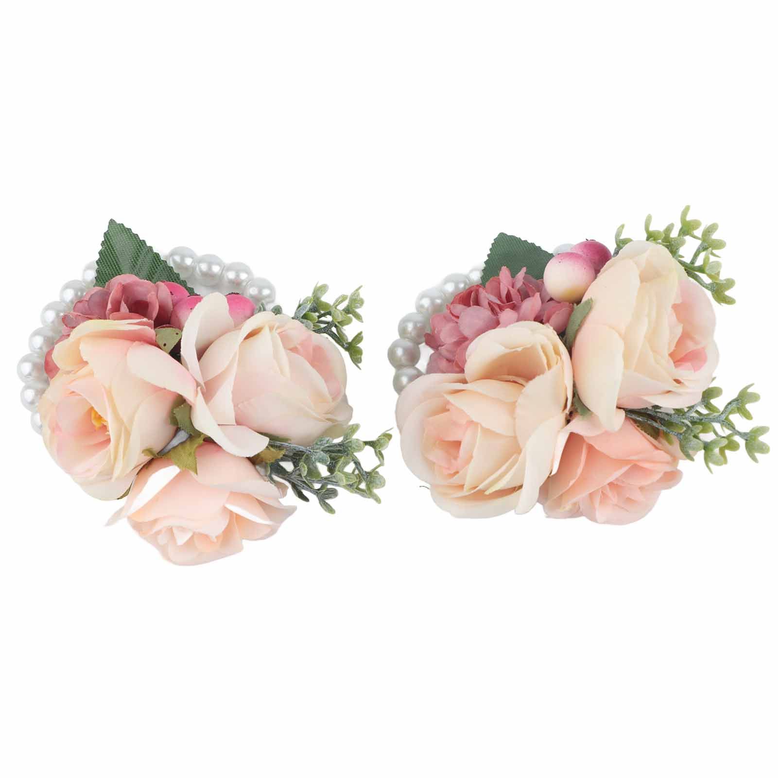2Pcs/Bag Bridesmaid Wrist Flower Artificial Hand Flower for Wedding view 8