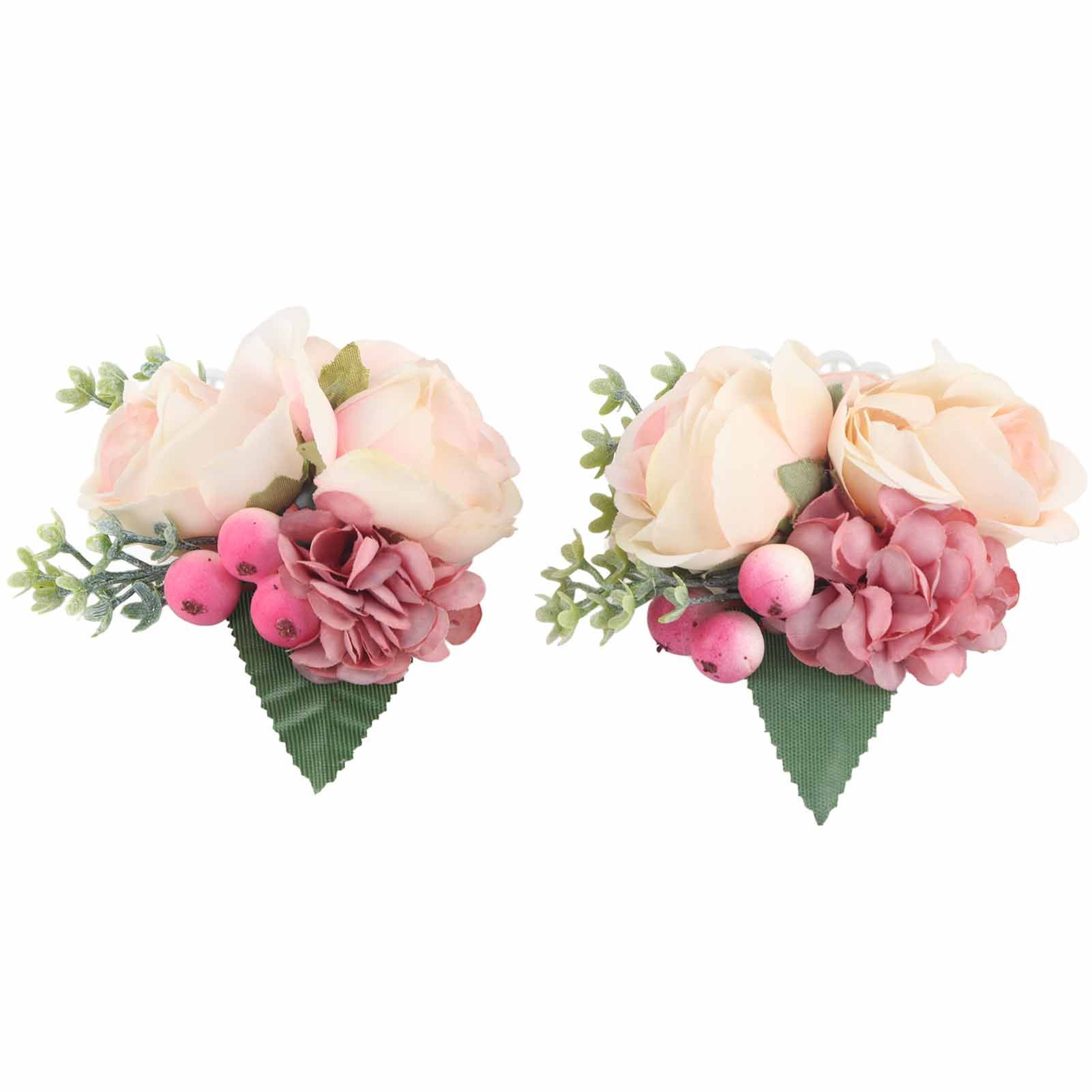 2Pcs/Bag Bridesmaid Wrist Flower Artificial Hand Flower for Wedding view 9