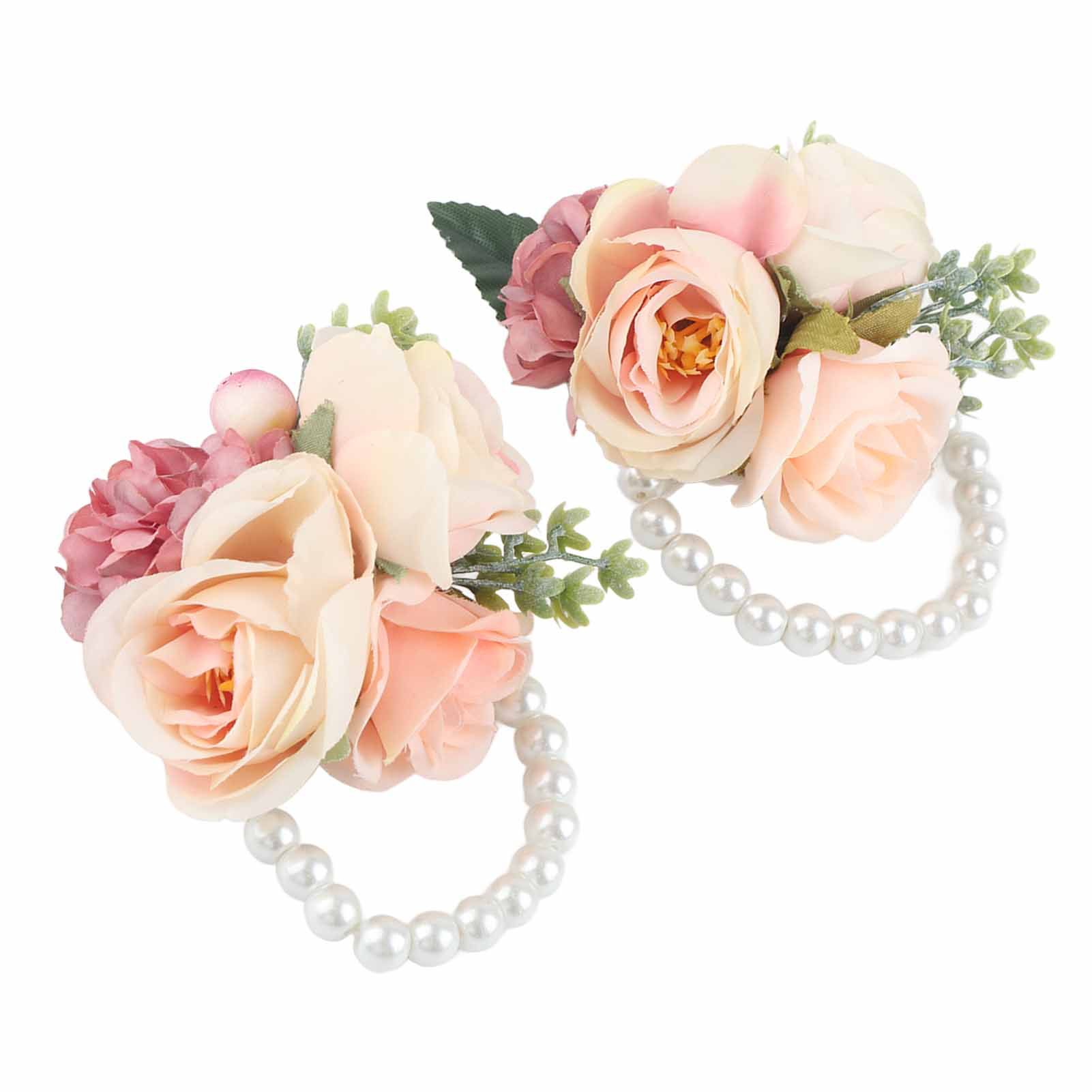 2Pcs/Bag Bridesmaid Wrist Flower Artificial Hand Flower for Wedding view 10