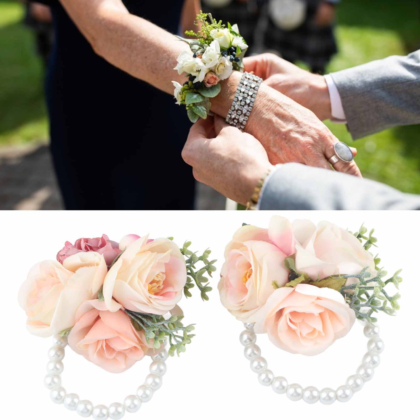 2Pcs/Bag Bridesmaid Wrist Flower Artificial Hand Flower for Wedding view 11