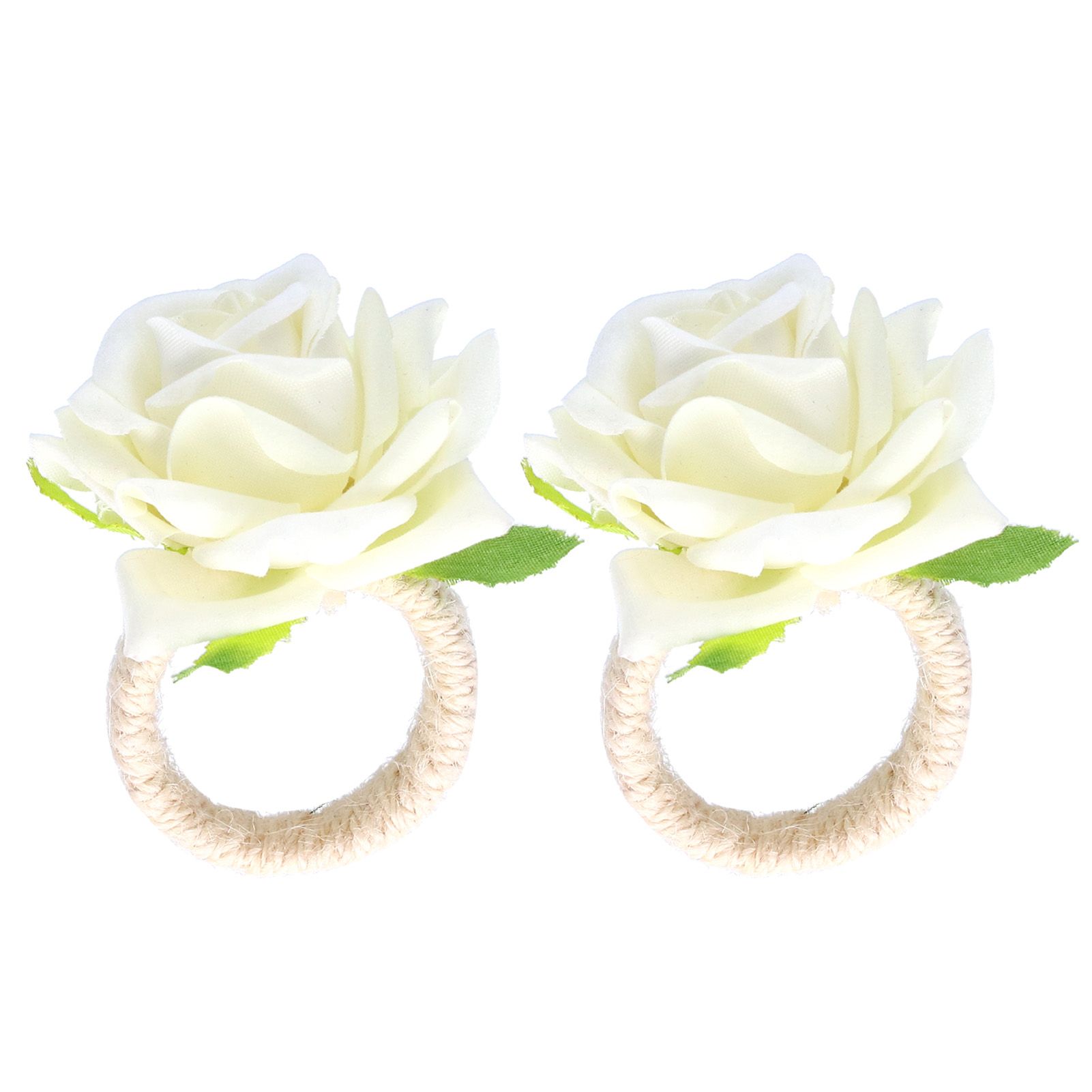 2PCS/Bag Simulation Flower Napkin Rings Modern Napkin Holder Table Decorations view 2