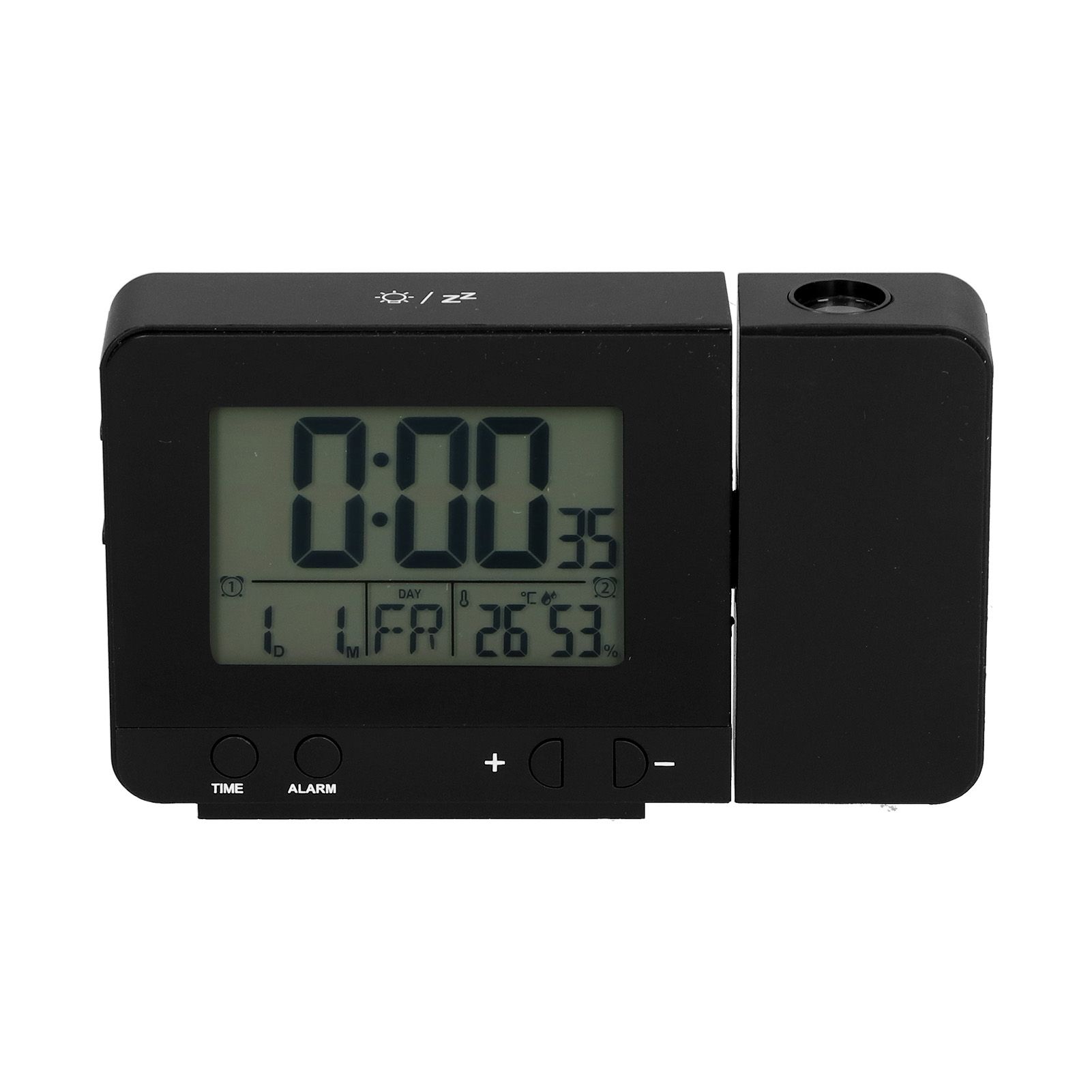 Black Projection Clock with Time Temperature LCD Screen USB Charging Clock for view 3