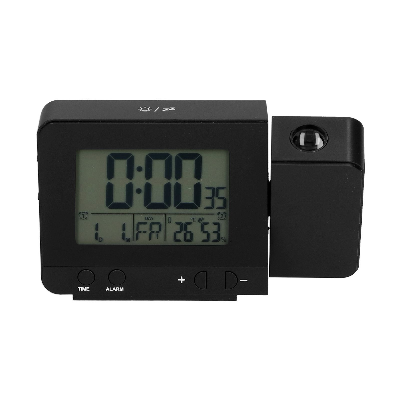 Black Projection Clock with Time Temperature LCD Screen USB Charging Clock for view 4