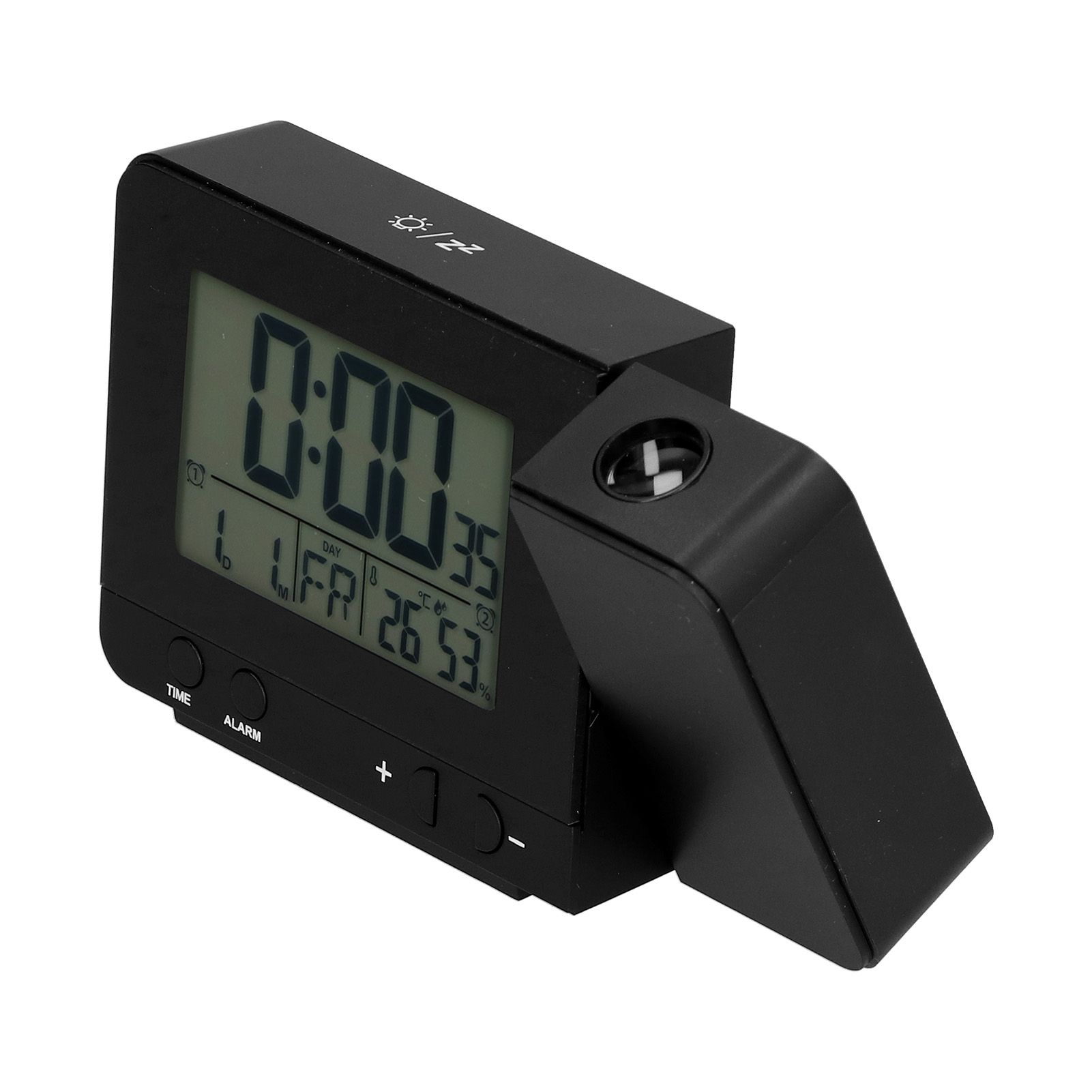 Black Projection Clock with Time Temperature LCD Screen USB Charging Clock for view 5