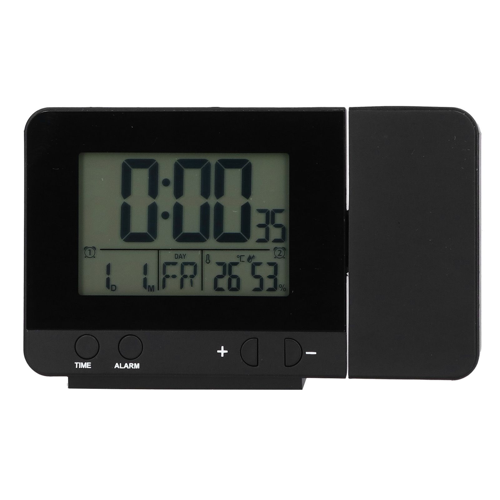 Black Projection Clock with Time Temperature LCD Screen USB Charging Clock for view 7